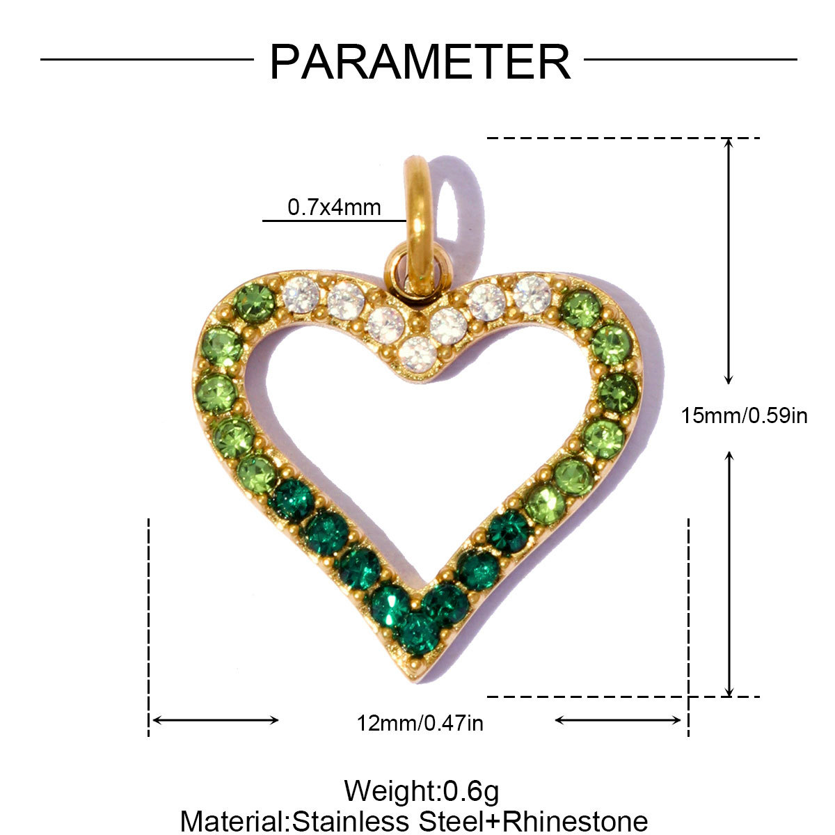 6pcs/pack Stainless Steel Rhinestone Butterfly Life Tree DIY Bracelet Charms Heart Necklace Pendants Women Star Moon Jewelry Wholesale