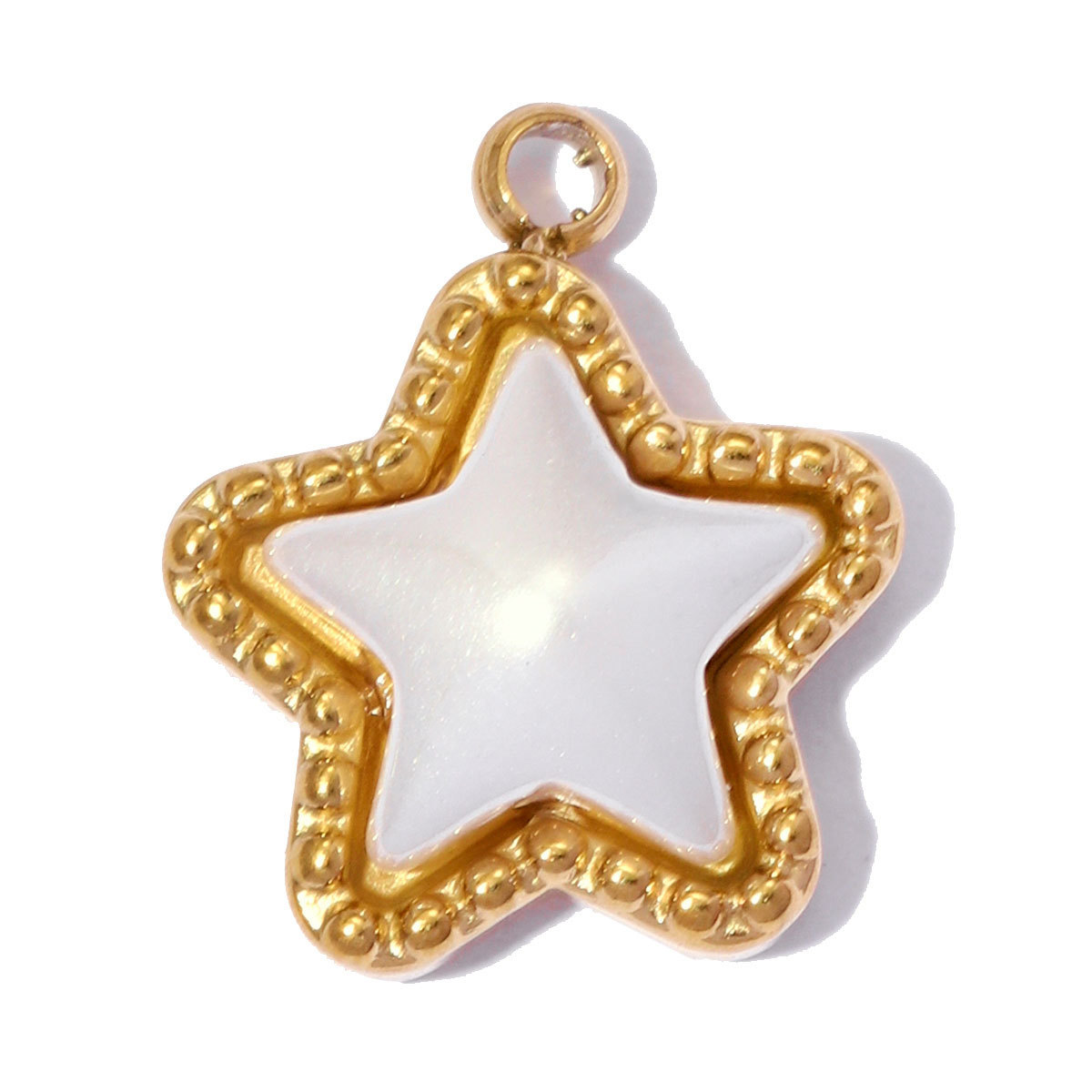 6pcs/pack French Stainless Steel ABS Pearl Square Star DIY Charms Natural Stone Necklace Pendants Women Heart Jewelry Wholesale