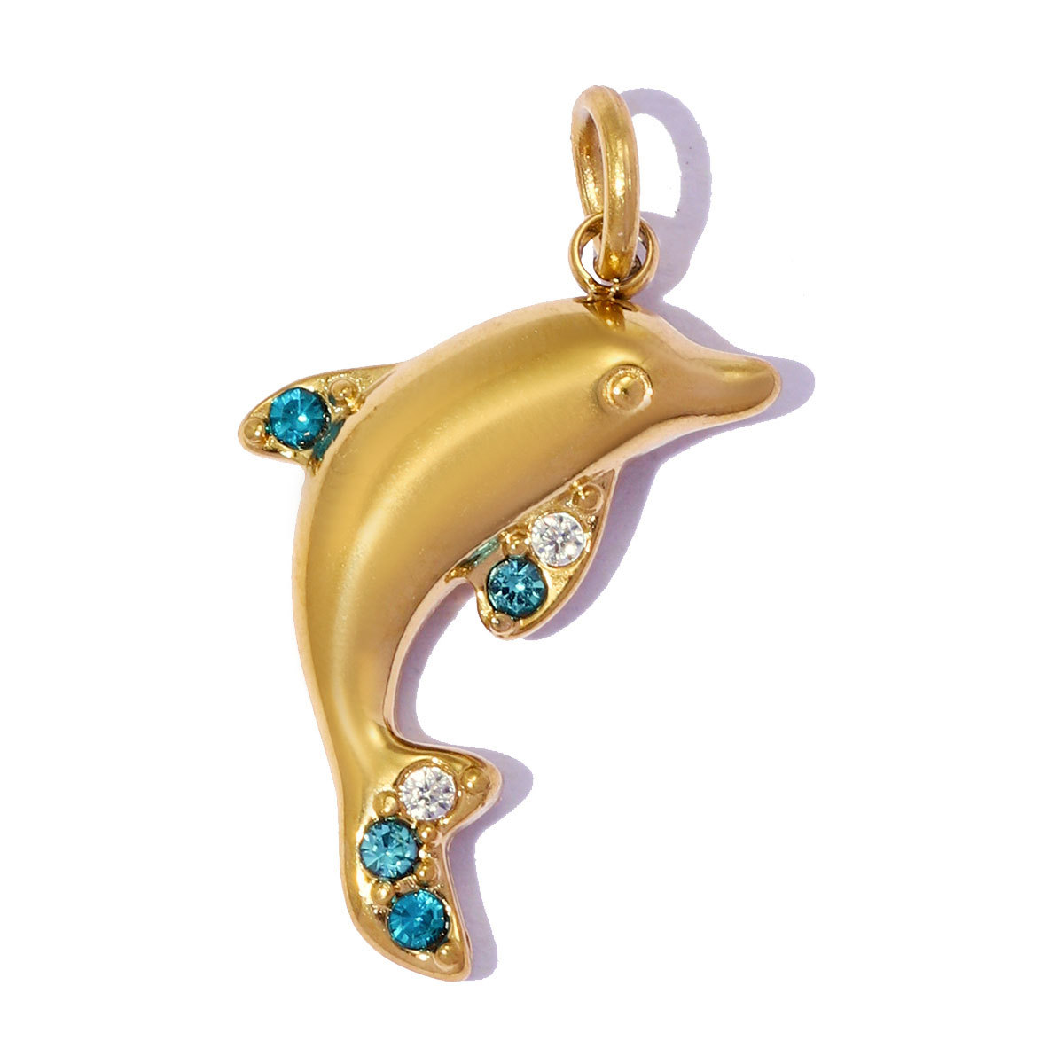6pcs/pack Stainless Steel Rhinestone Dolphin Seahorse DIY Bracelet Charms Conch Crab Necklace Pendants Women Palm Jewelry Wholesale