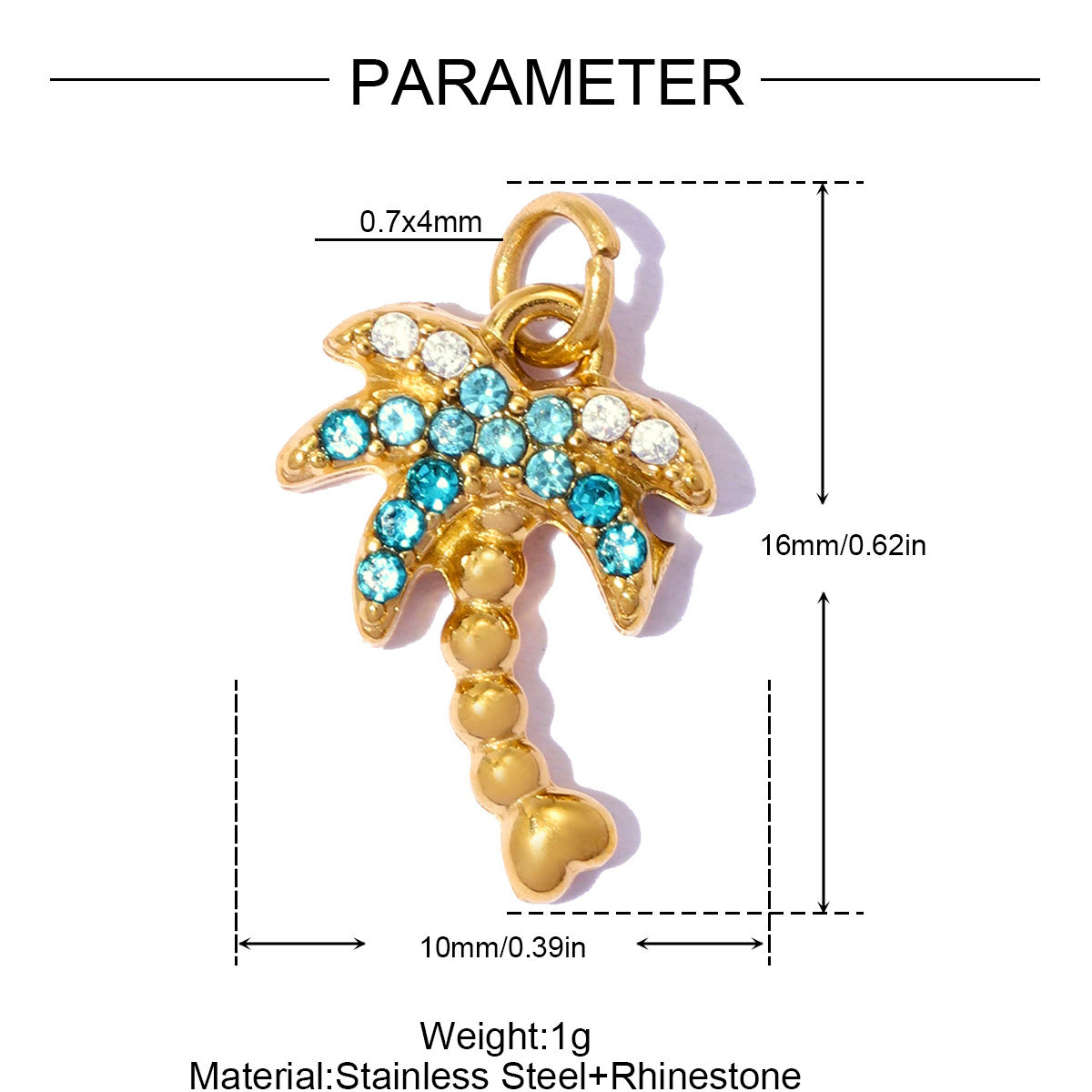 6pcs/pack Stainless Steel Rhinestone Dolphin Seahorse DIY Bracelet Charms Conch Crab Necklace Pendants Women Palm Jewelry Wholesale