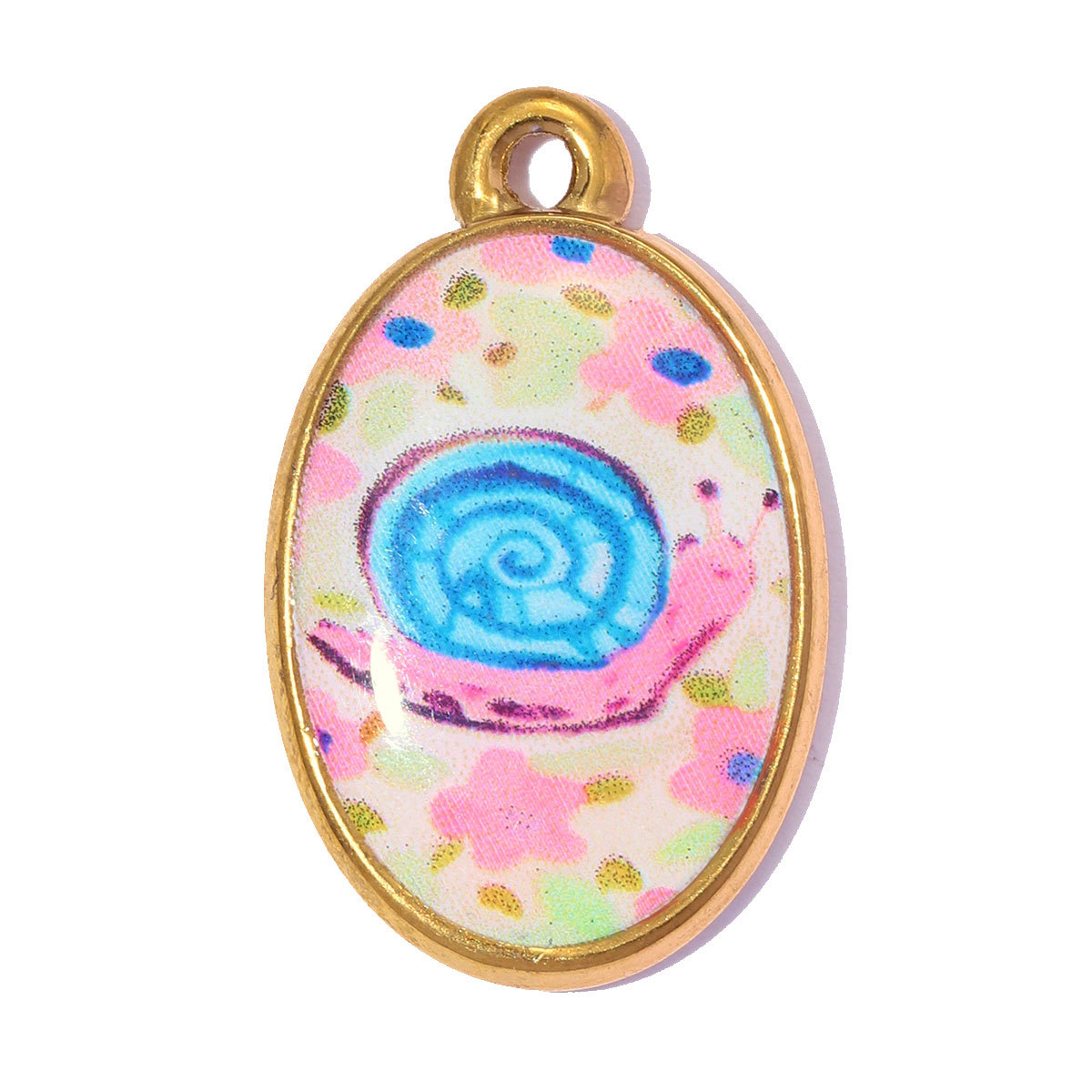 6pcs/pack Stainless Steel Enamel Cat Fish Snail DIY Earring Charms Flower Angel Necklace Pendants Women Mushroom Heart Jewelry Wholesale
