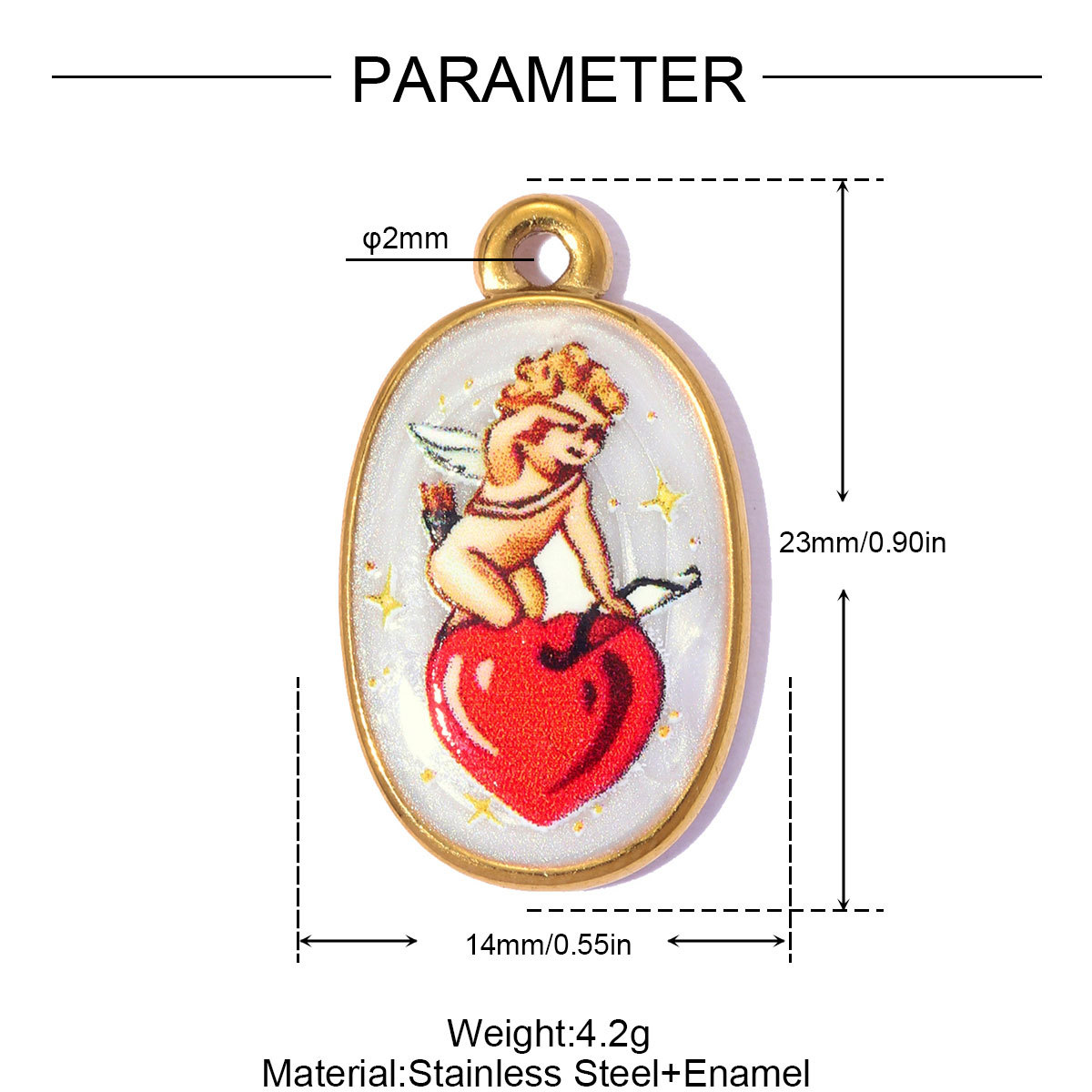 6pcs/pack Stainless Steel Enamel Cat Fish Snail DIY Earring Charms Flower Angel Necklace Pendants Women Mushroom Heart Jewelry Wholesale