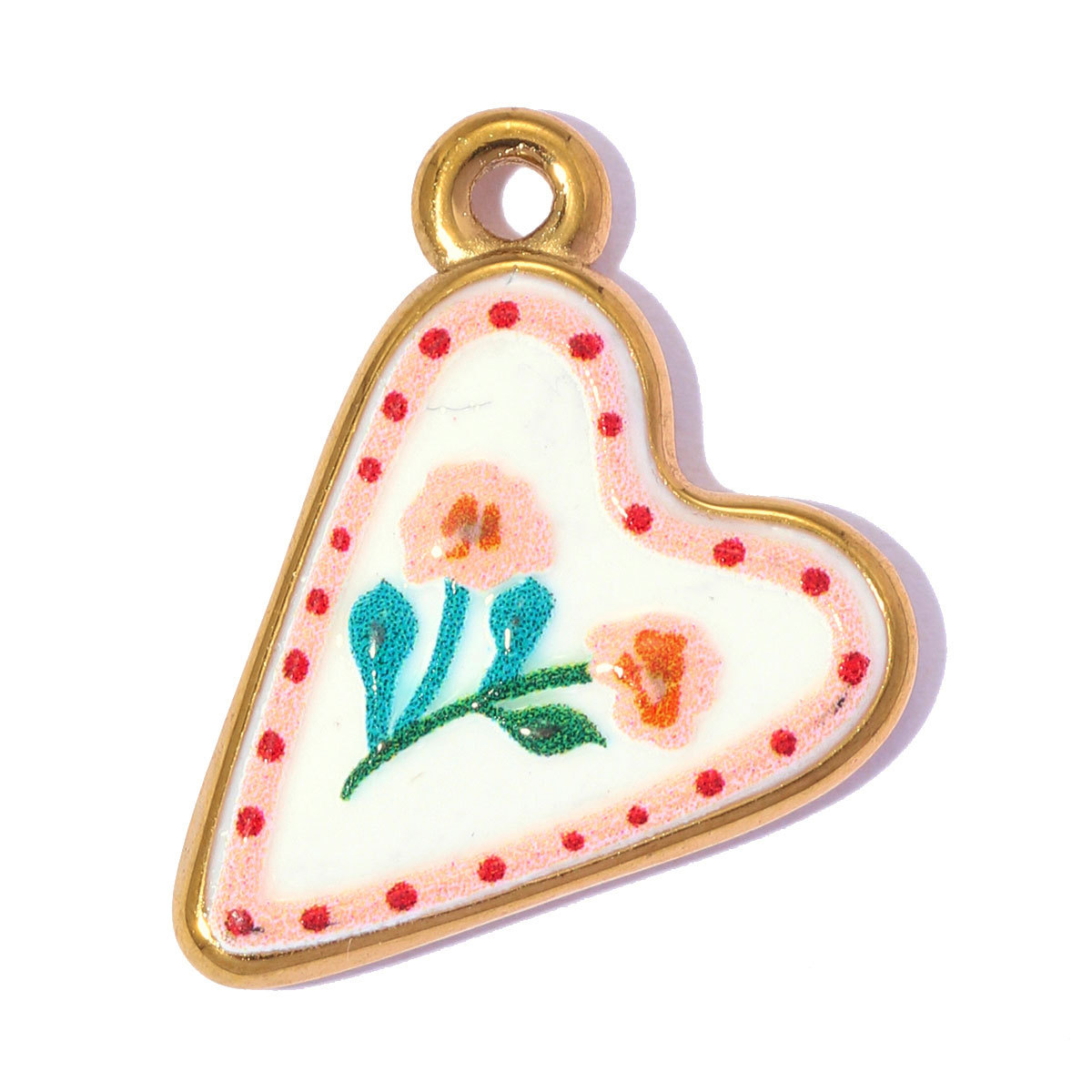 6pcs/pack Stainless Steel Enamel Cat Fish Snail DIY Earring Charms Flower Angel Necklace Pendants Women Mushroom Heart Jewelry Wholesale