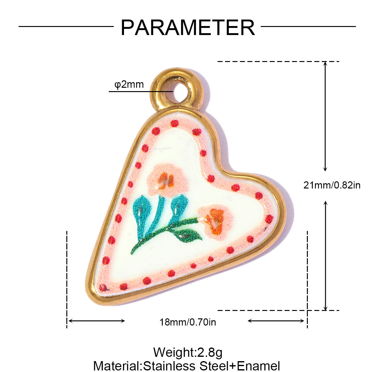 6pcs/pack Stainless Steel Enamel Cat Fish Snail DIY Earring Charms Flower Angel Necklace Pendants Women Mushroom Heart Jewelry Wholesale