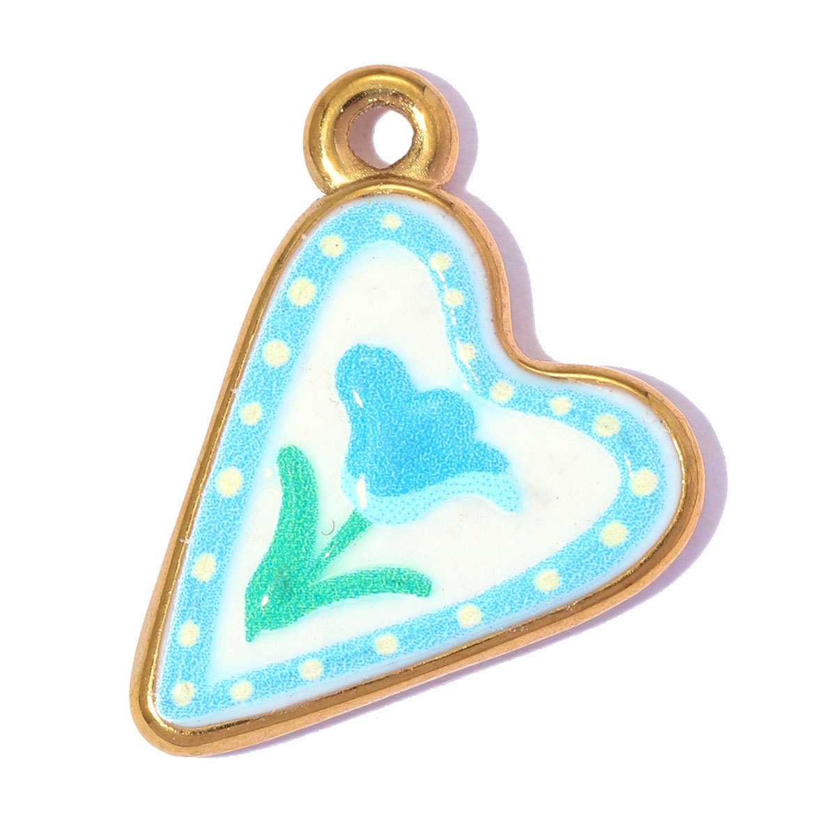 6pcs/pack Stainless Steel Enamel Cat Fish Snail DIY Earring Charms Flower Angel Necklace Pendants Women Mushroom Heart Jewelry Wholesale