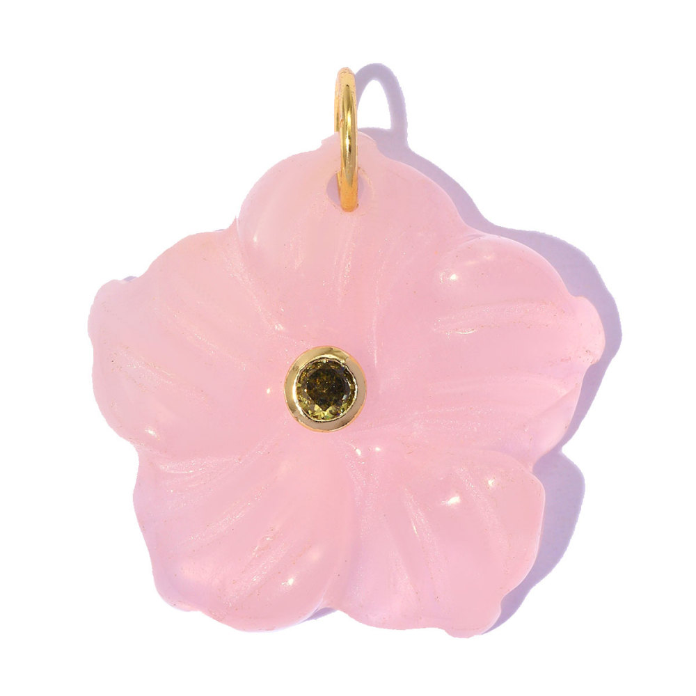 6pcs/pack 18k Real Gold Copper Natural Stone Flower DIY Earring Charms Zircon Letter A Necklace Pendants Women Jewelry Wholesale