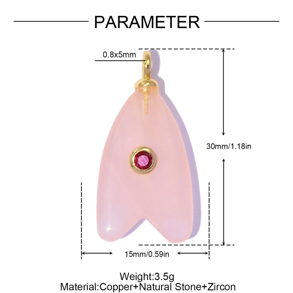 6pcs/pack 18k Real Gold Copper Natural Stone Flower DIY Earring Charms Zircon Letter A Necklace Pendants Women Jewelry Wholesale