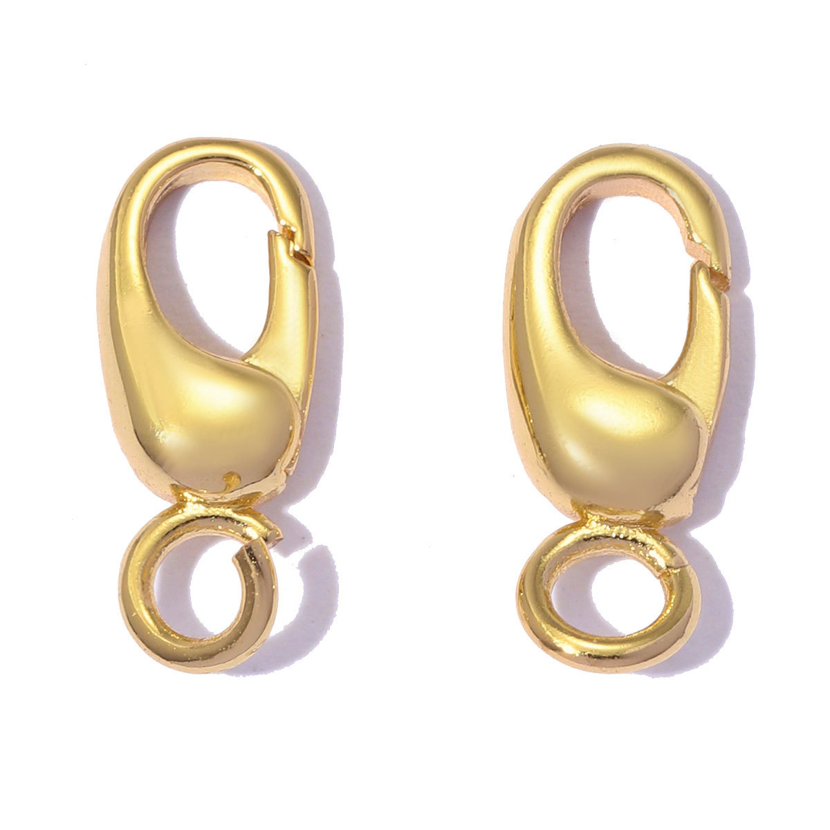 6pcs/Lot 18k Real Gold Plated Copper DIY lobster Clasps Never Fade 5*12mm Clips For Necklace Bracelet Making Accessory Wholesale