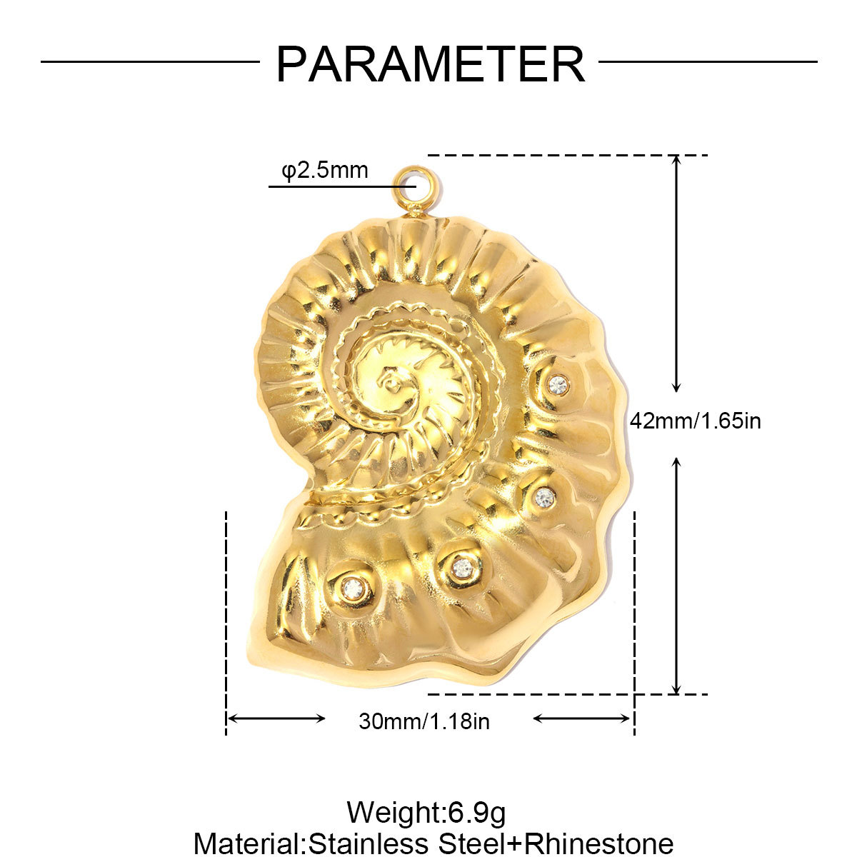 6pcs/pack Stainless Steel Conch Horseshoe DIY Earring Charms Enamel Angel Necklace Pendants Women 3D Sailboat Jewelry Wholesale