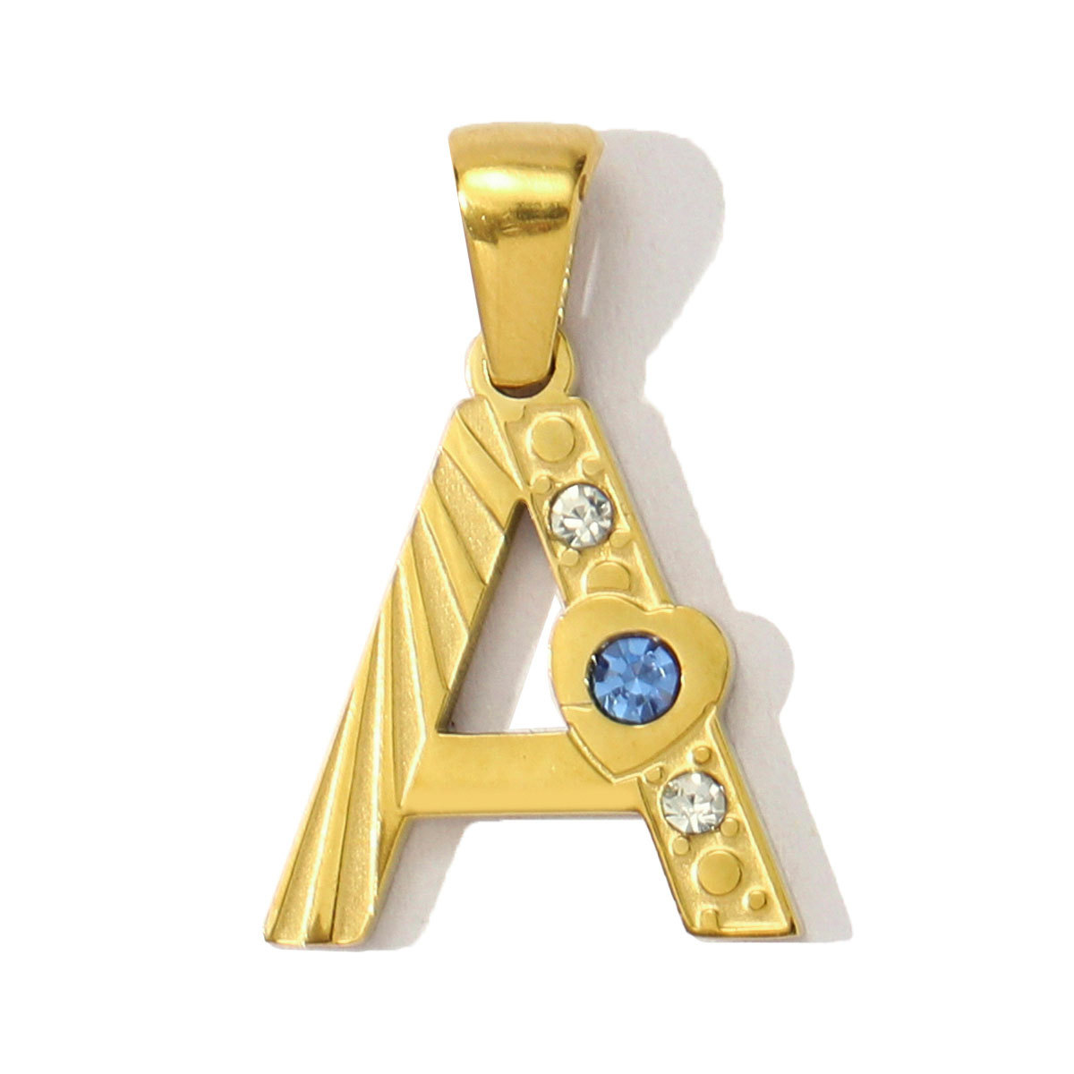6pcs/pack  Stainless Steel Rhinestone Initial A-Z English Letter Diy Charm Women Capital Name Necklace Pendant Alphabet Jewelry