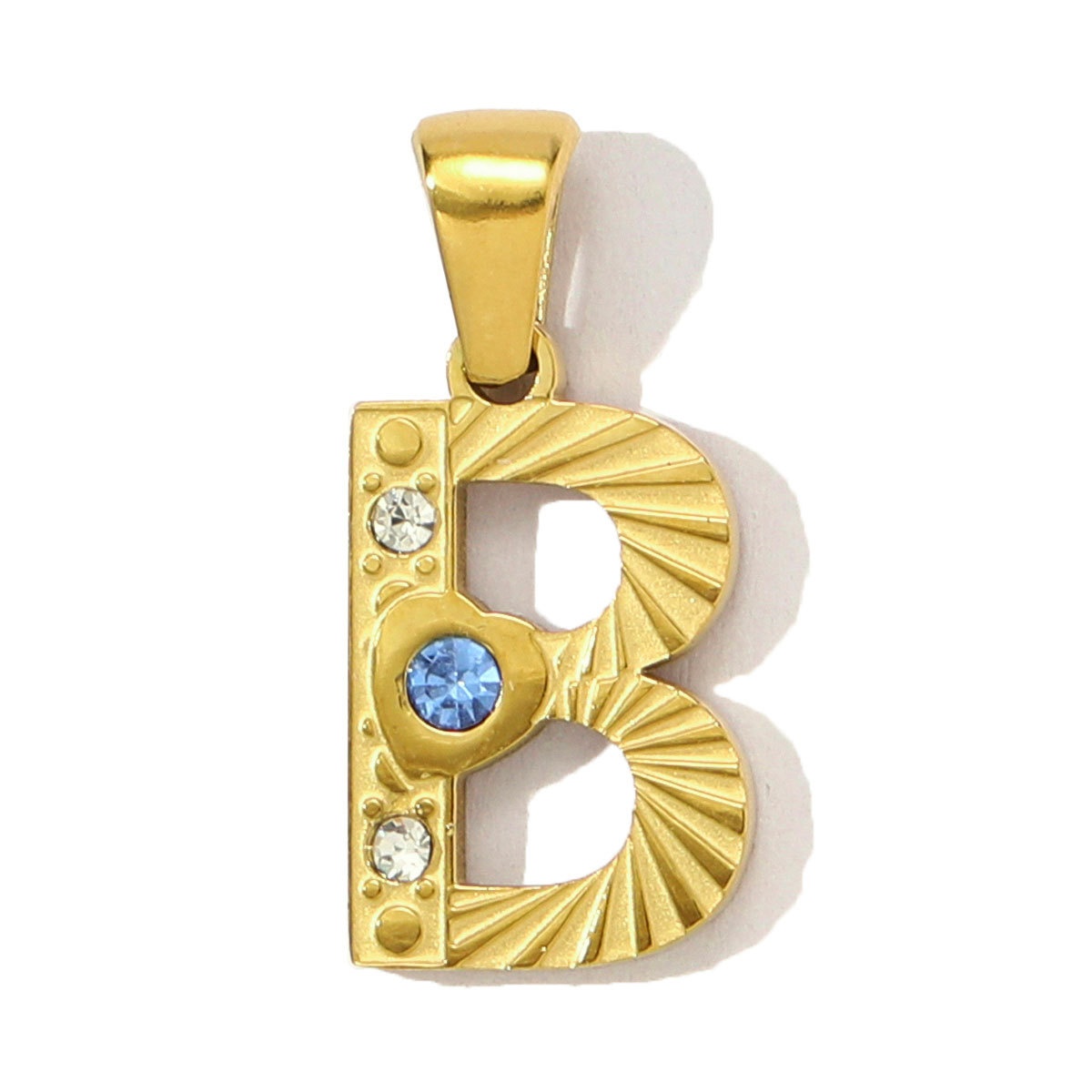 6pcs/pack  Stainless Steel Rhinestone Initial A-Z English Letter Diy Charm Women Capital Name Necklace Pendant Alphabet Jewelry