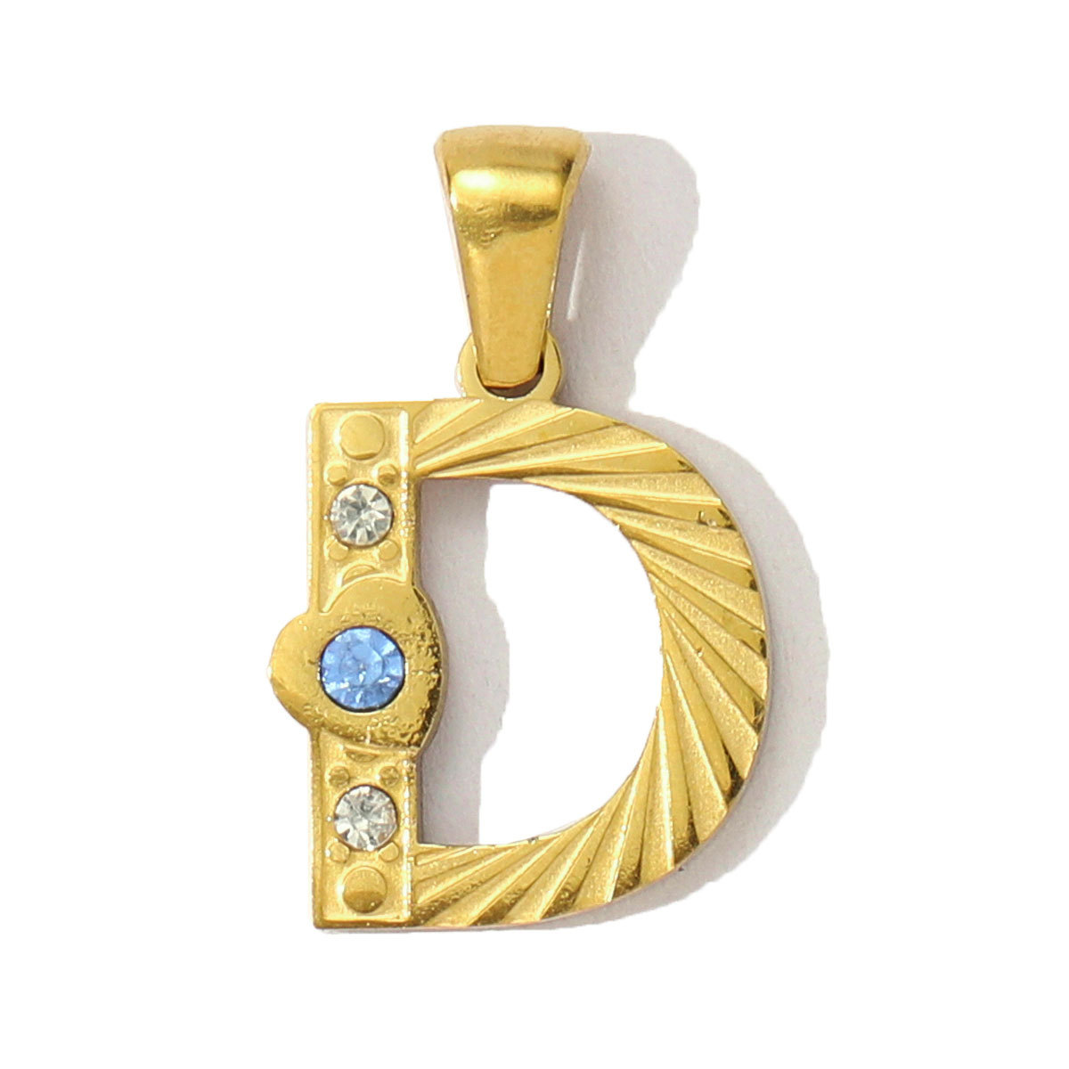 6pcs/pack  Stainless Steel Rhinestone Initial A-Z English Letter Diy Charm Women Capital Name Necklace Pendant Alphabet Jewelry