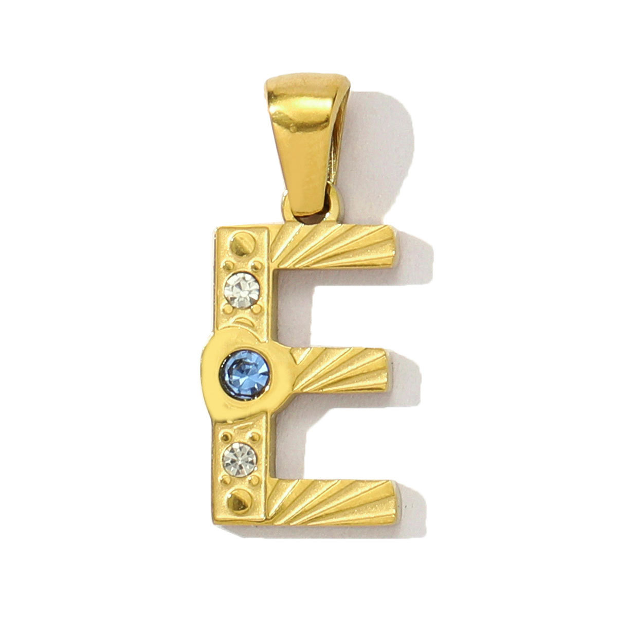 6pcs/pack  Stainless Steel Rhinestone Initial A-Z English Letter Diy Charm Women Capital Name Necklace Pendant Alphabet Jewelry