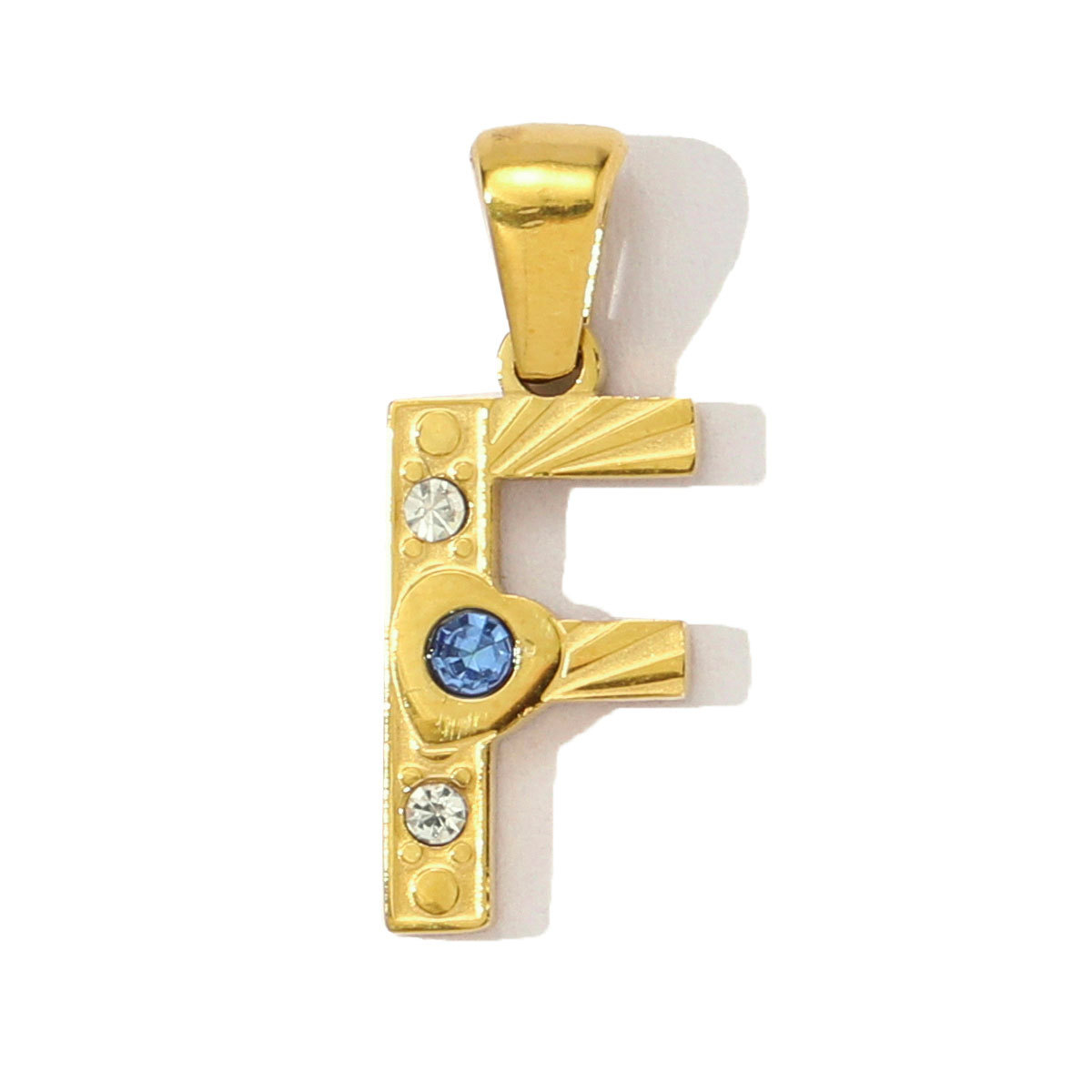 6pcs/pack  Stainless Steel Rhinestone Initial A-Z English Letter Diy Charm Women Capital Name Necklace Pendant Alphabet Jewelry