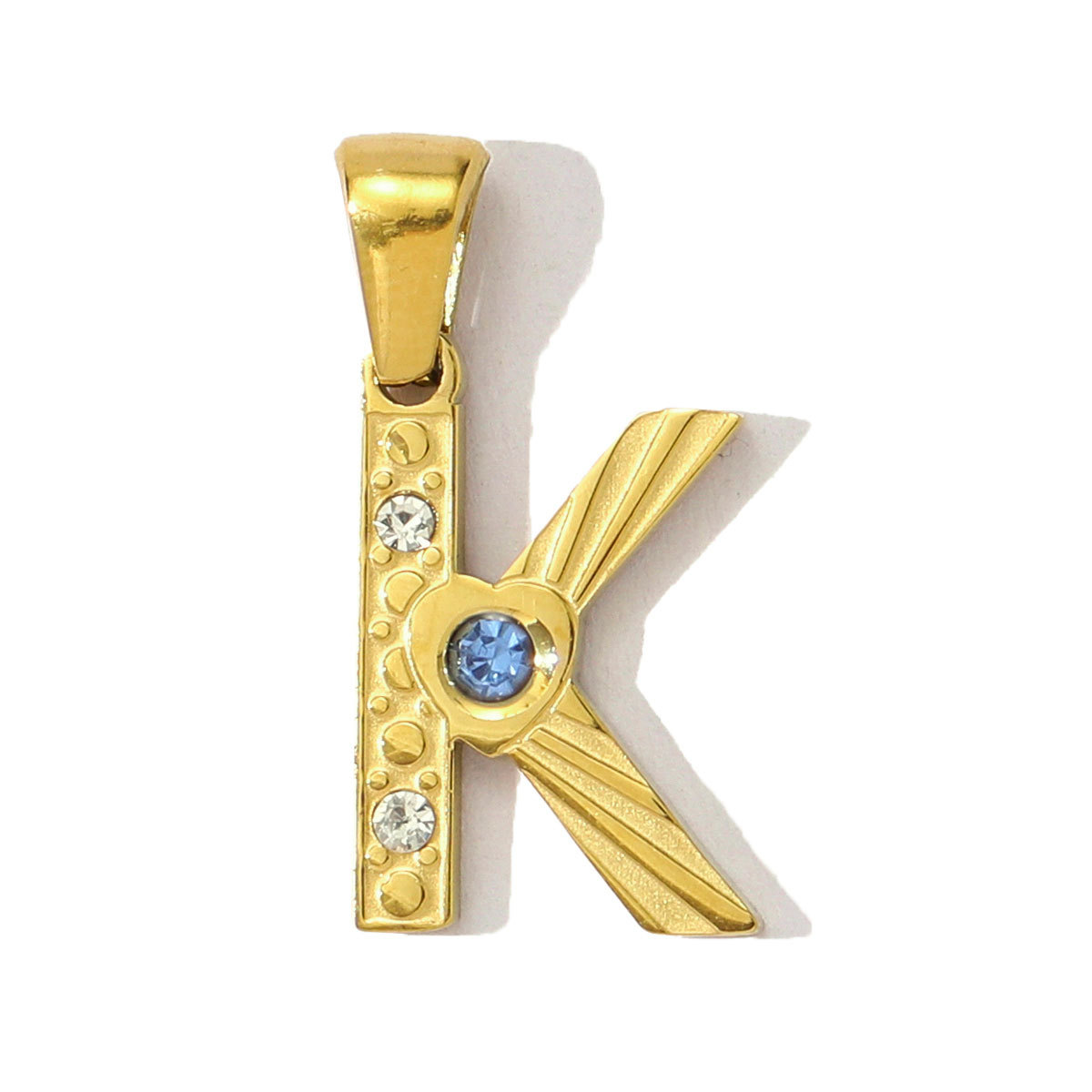 6pcs/pack  Stainless Steel Rhinestone Initial A-Z English Letter Diy Charm Women Capital Name Necklace Pendant Alphabet Jewelry