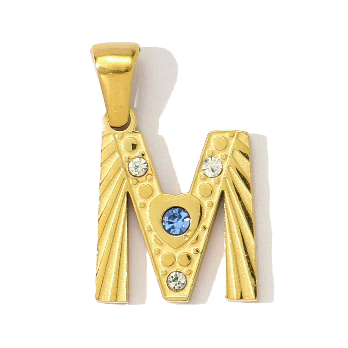 6pcs/pack  Stainless Steel Rhinestone Initial A-Z English Letter Diy Charm Women Capital Name Necklace Pendant Alphabet Jewelry