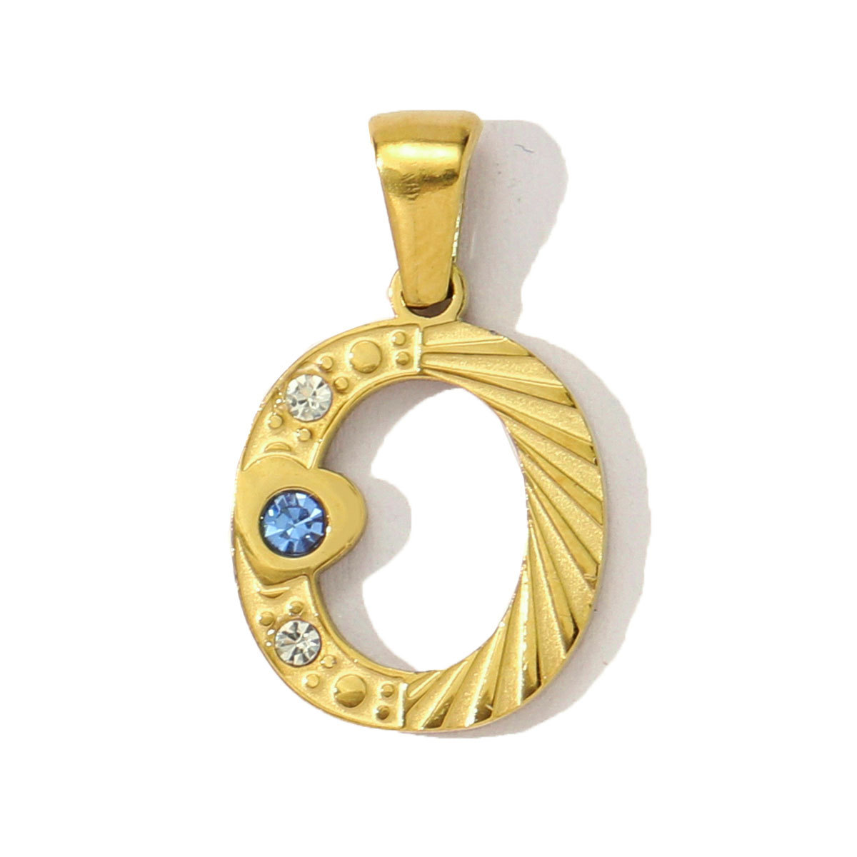6pcs/pack  Stainless Steel Rhinestone Initial A-Z English Letter Diy Charm Women Capital Name Necklace Pendant Alphabet Jewelry