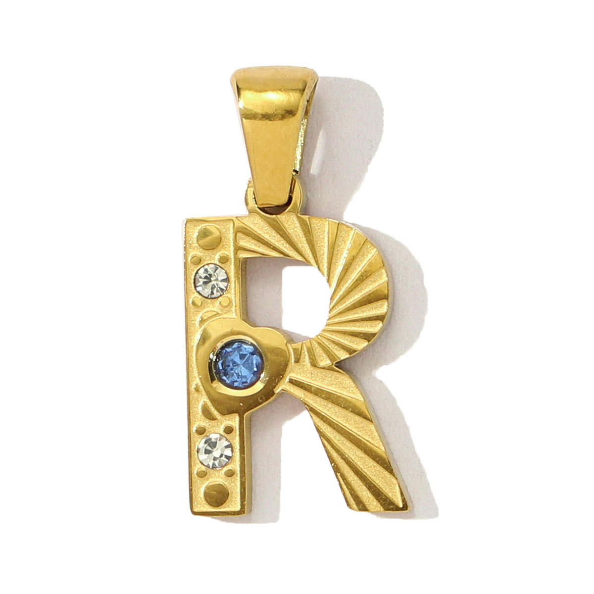 6pcs/pack  Stainless Steel Rhinestone Initial A-Z English Letter Diy Charm Women Capital Name Necklace Pendant Alphabet Jewelry