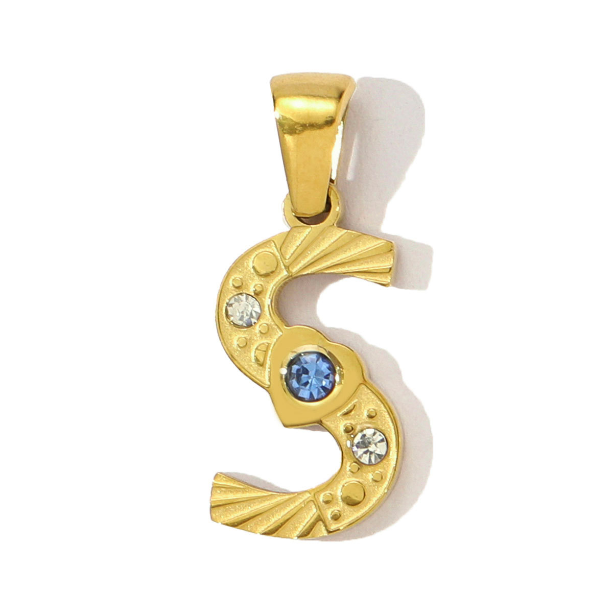 6pcs/pack  Stainless Steel Rhinestone Initial A-Z English Letter Diy Charm Women Capital Name Necklace Pendant Alphabet Jewelry