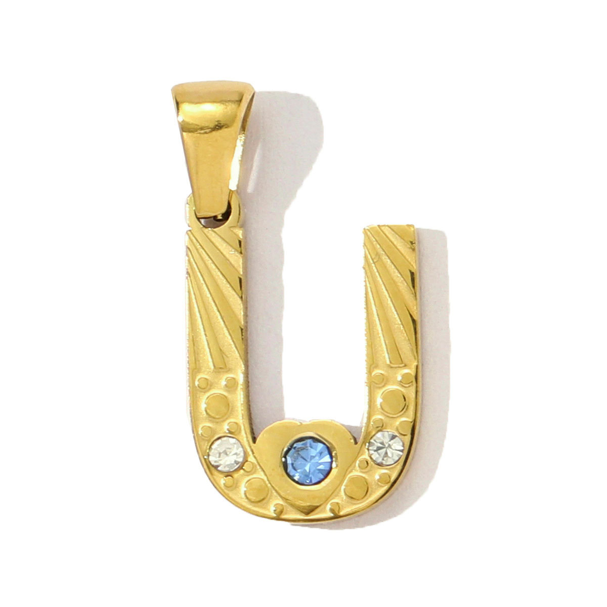 6pcs/pack  Stainless Steel Rhinestone Initial A-Z English Letter Diy Charm Women Capital Name Necklace Pendant Alphabet Jewelry