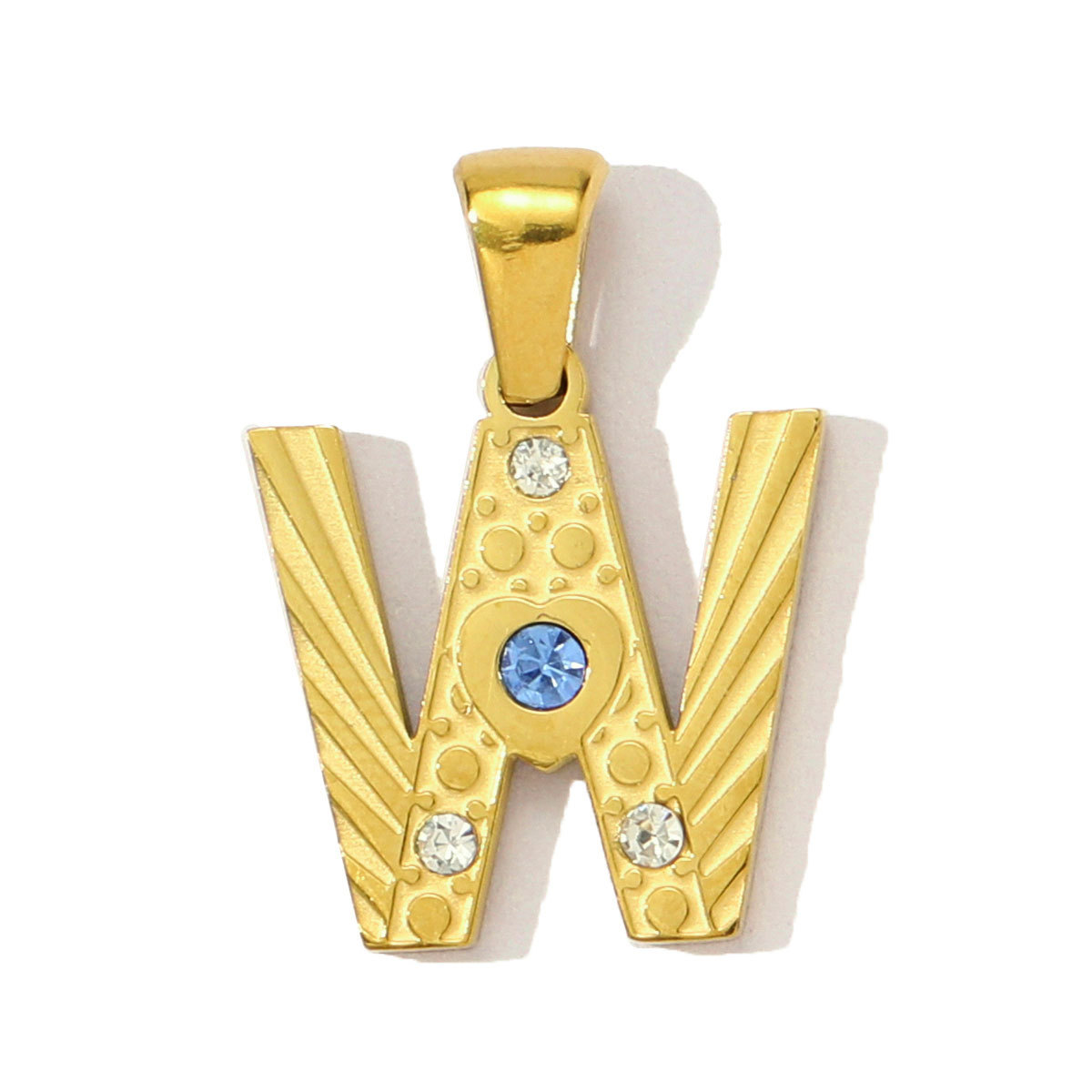6pcs/pack  Stainless Steel Rhinestone Initial A-Z English Letter Diy Charm Women Capital Name Necklace Pendant Alphabet Jewelry