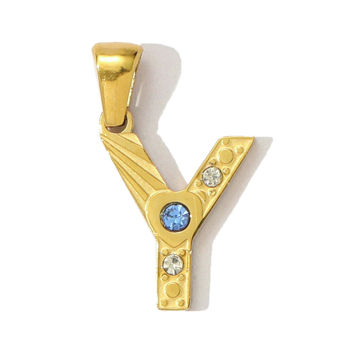 6pcs/pack  Stainless Steel Rhinestone Initial A-Z English Letter Diy Charm Women Capital Name Necklace Pendant Alphabet Jewelry
