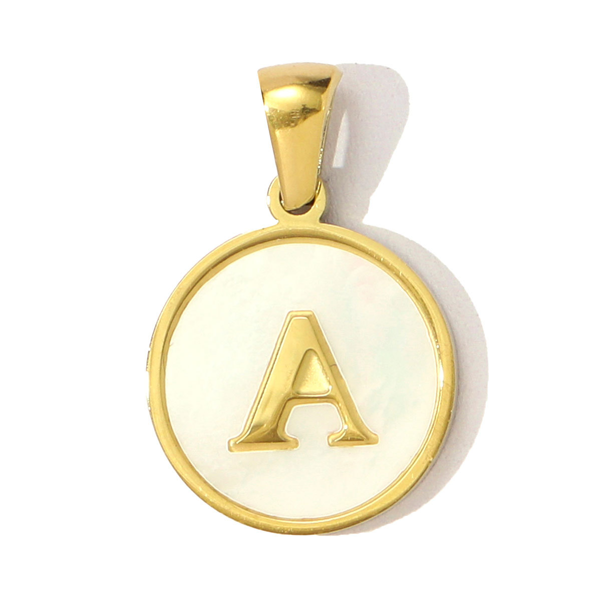 6pcs/pack 16mm Stainless Steel Shell Initial Letter Diy Charm Women Capital Name Necklace Pendant A-Z English Alphabet Jewelry