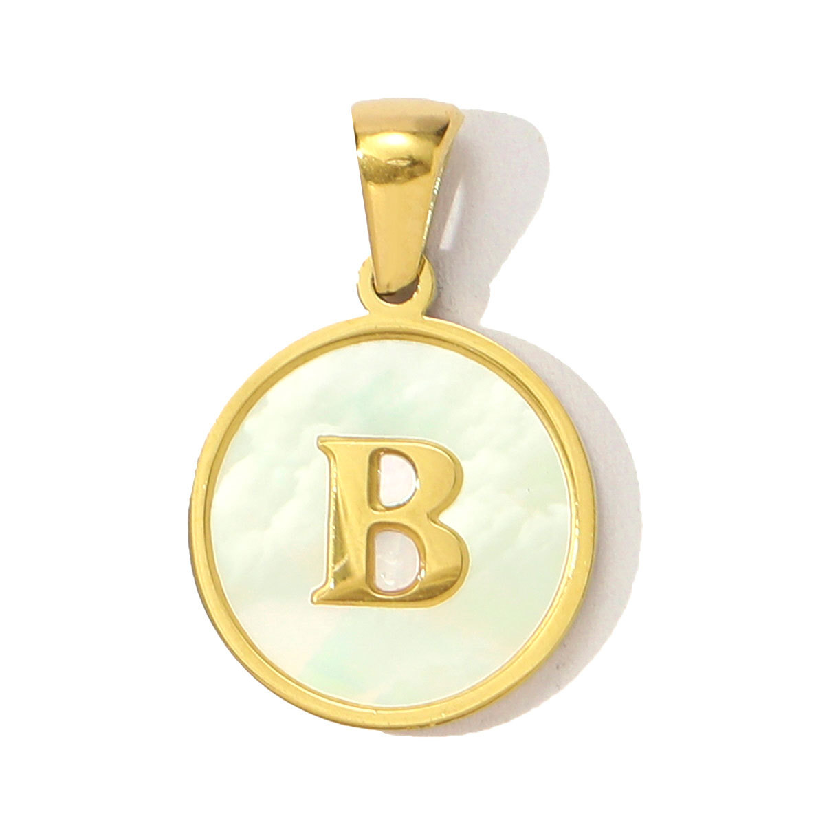 6pcs/pack 16mm Stainless Steel Shell Initial Letter Diy Charm Women Capital Name Necklace Pendant A-Z English Alphabet Jewelry