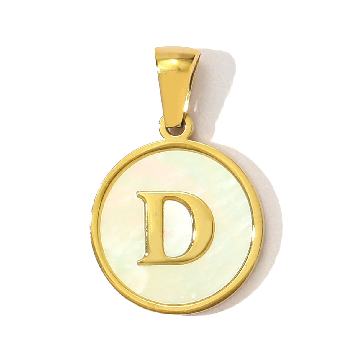 6pcs/pack 16mm Stainless Steel Shell Initial Letter Diy Charm Women Capital Name Necklace Pendant A-Z English Alphabet Jewelry