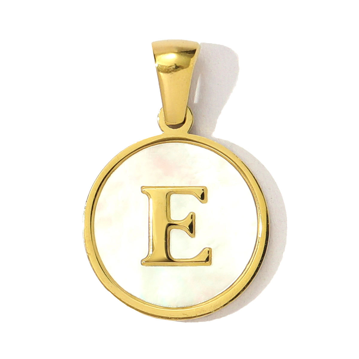 6pcs/pack 16mm Stainless Steel Shell Initial Letter Diy Charm Women Capital Name Necklace Pendant A-Z English Alphabet Jewelry
