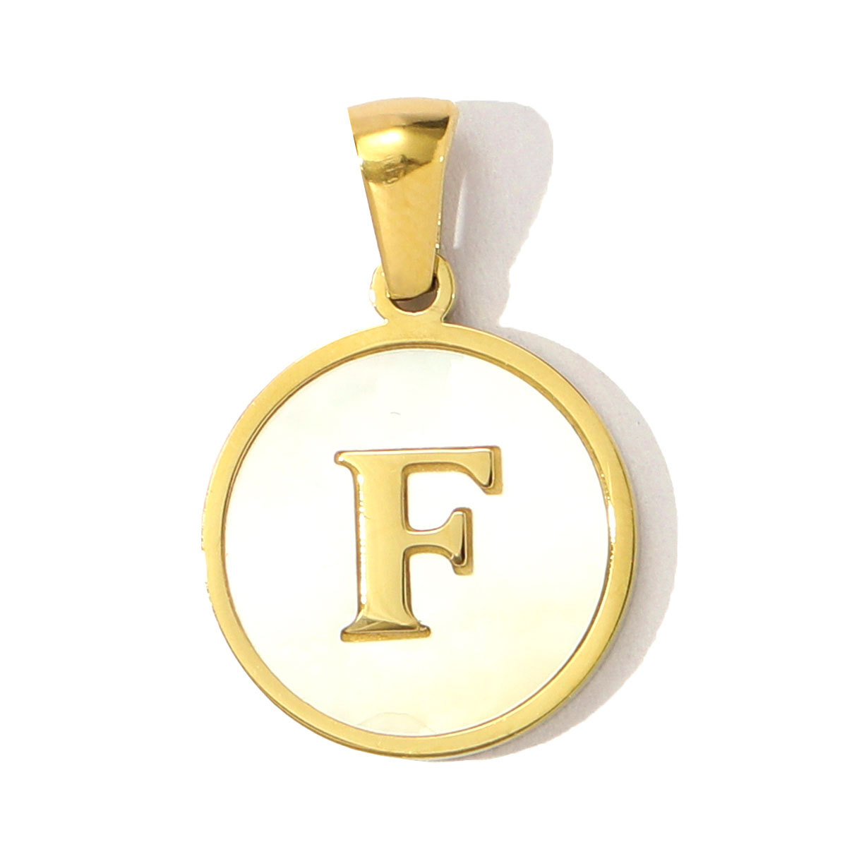 6pcs/pack 16mm Stainless Steel Shell Initial Letter Diy Charm Women Capital Name Necklace Pendant A-Z English Alphabet Jewelry