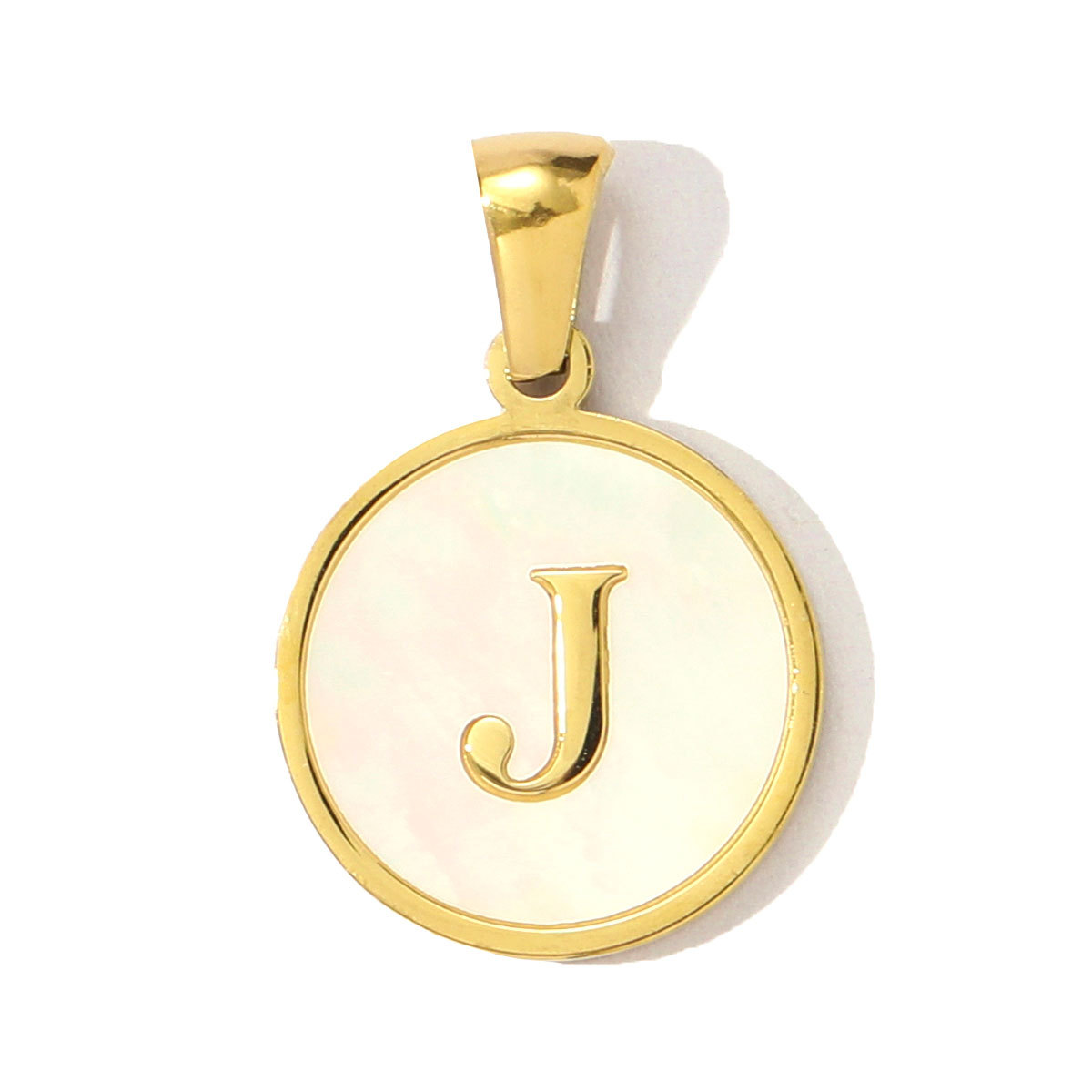 6pcs/pack 16mm Stainless Steel Shell Initial Letter Diy Charm Women Capital Name Necklace Pendant A-Z English Alphabet Jewelry