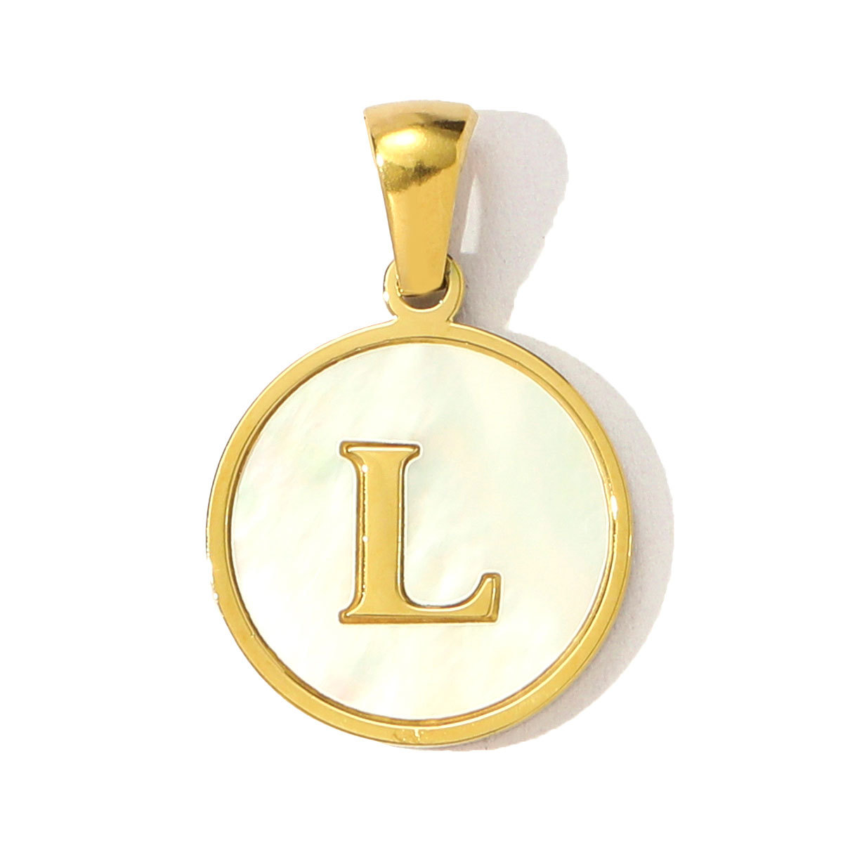 6pcs/pack 16mm Stainless Steel Shell Initial Letter Diy Charm Women Capital Name Necklace Pendant A-Z English Alphabet Jewelry
