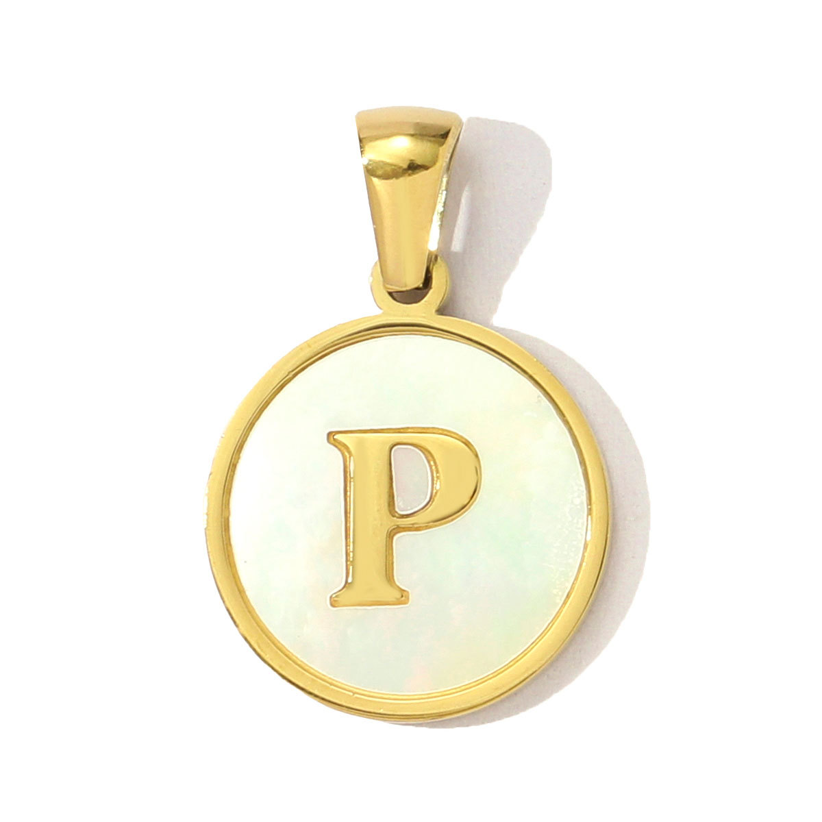 6pcs/pack 16mm Stainless Steel Shell Initial Letter Diy Charm Women Capital Name Necklace Pendant A-Z English Alphabet Jewelry