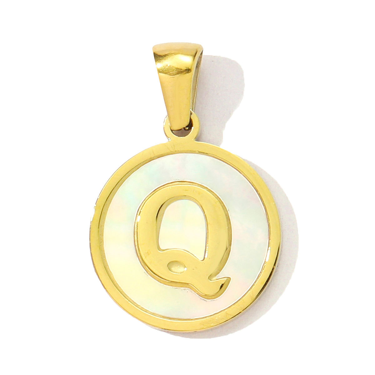 6pcs/pack 16mm Stainless Steel Shell Initial Letter Diy Charm Women Capital Name Necklace Pendant A-Z English Alphabet Jewelry