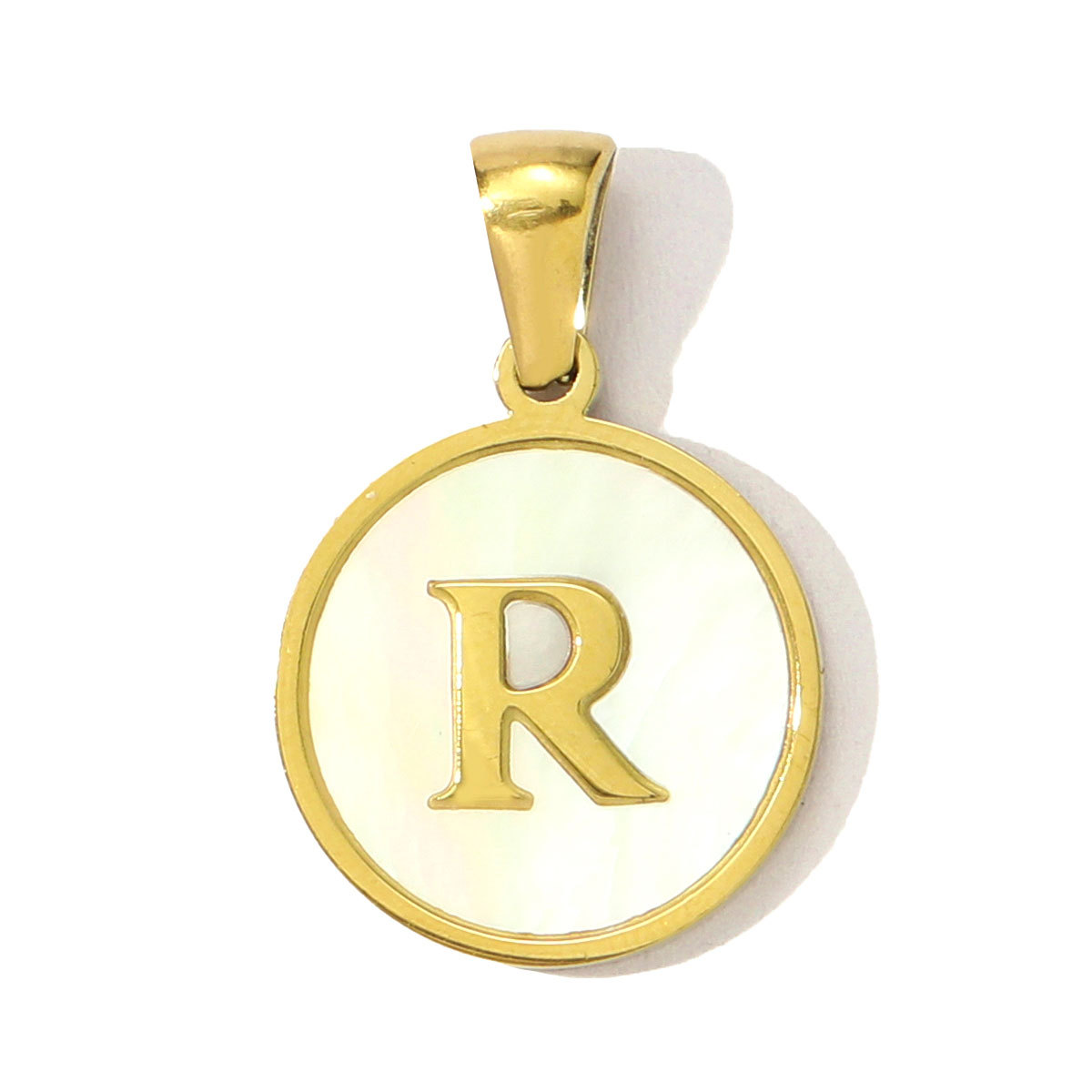 6pcs/pack 16mm Stainless Steel Shell Initial Letter Diy Charm Women Capital Name Necklace Pendant A-Z English Alphabet Jewelry