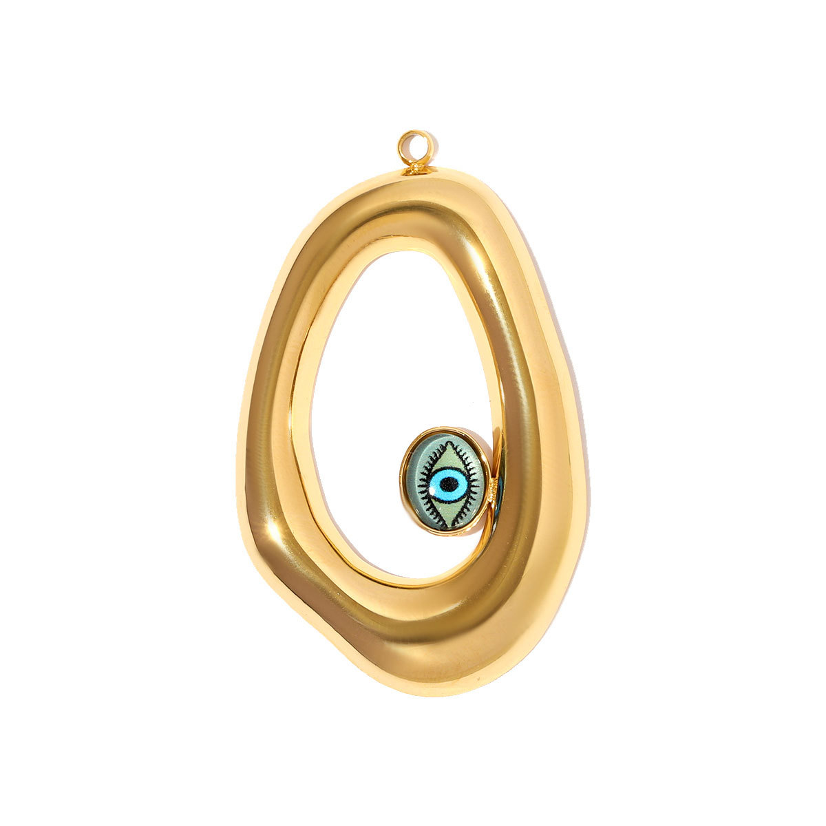 6pcs/pack Stainless Steel Turkiye Evil's Eye Necklace Pendants Irregular Geometric DIY Earring Charms Women Heart Jewelry Wholesale