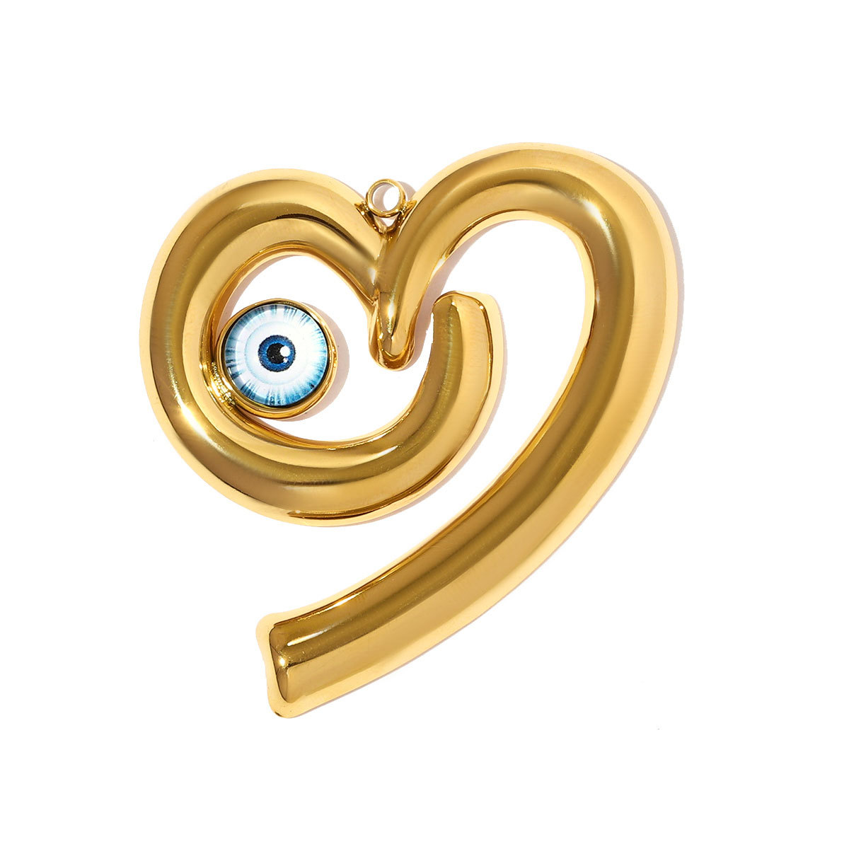 6pcs/pack Stainless Steel Turkiye Evil's Eye Necklace Pendants Irregular Geometric DIY Earring Charms Women Heart Jewelry Wholesale