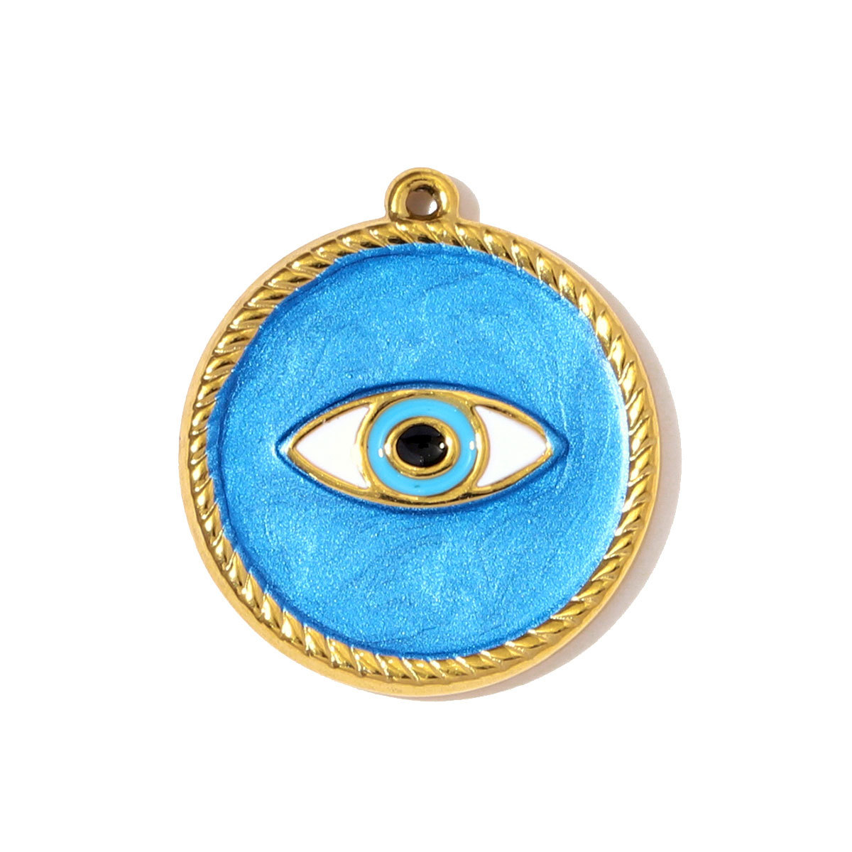 6pcs/pack Stainless Steel 3D Stone Cube Necklace Pendants Enamle Heart Evil Eye DIY Charms Women Geometric Shell Jewelry Wholesale