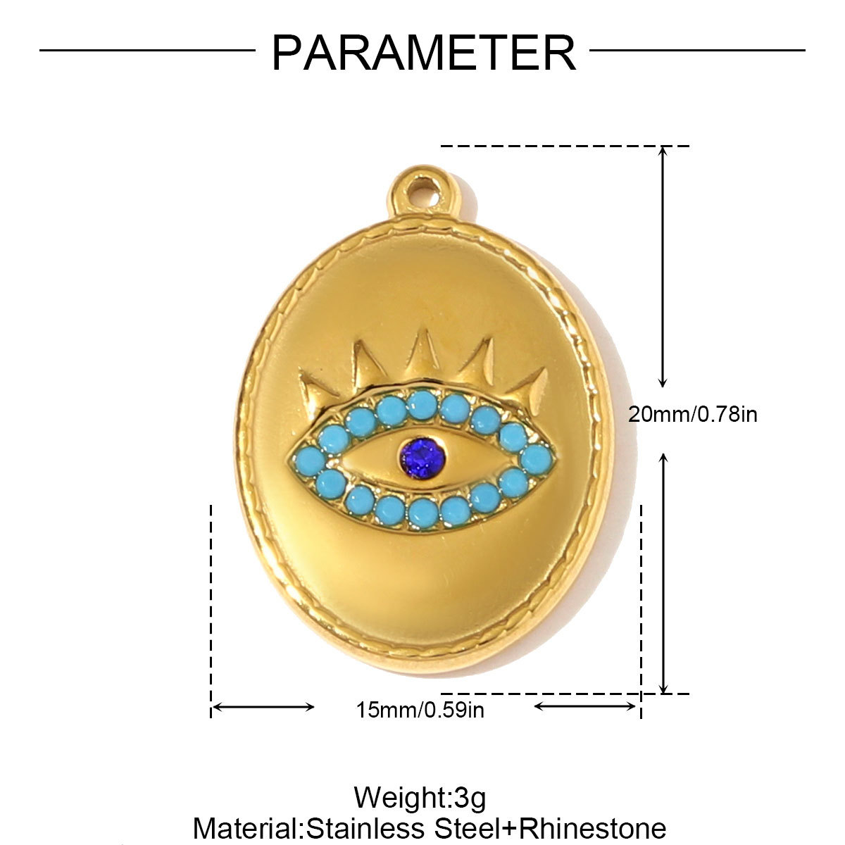 6pcs/pack Stainless Steel 3D Stone Cube Necklace Pendants Enamle Heart Evil Eye DIY Charms Women Geometric Shell Jewelry Wholesale