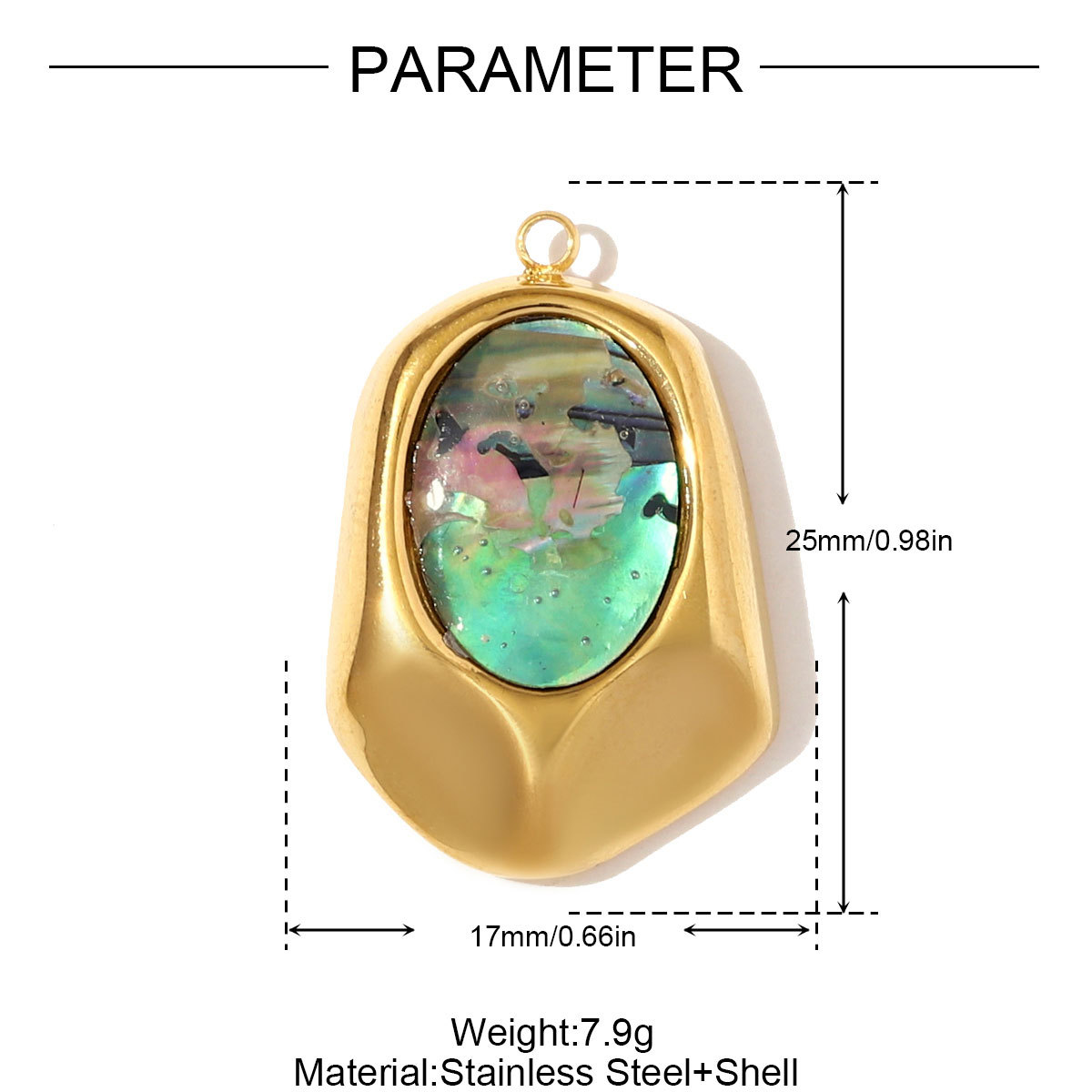 6pcs/pack Stainless Steel 3D Stone Cube Necklace Pendants Enamle Heart Evil Eye DIY Charms Women Geometric Shell Jewelry Wholesale