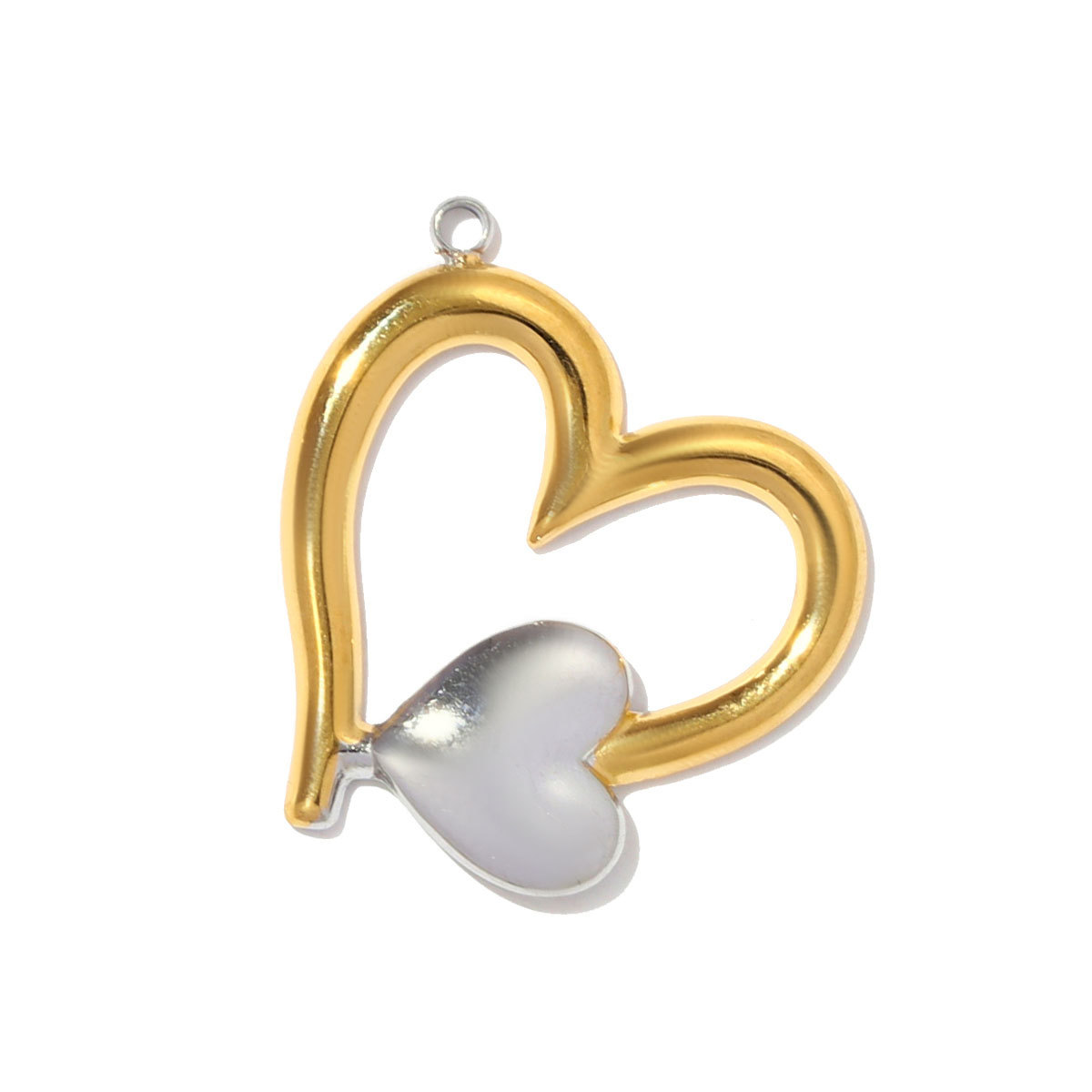 6pcs/pack Stainless Steel 3D Stone Cube Necklace Pendants Enamle Heart Evil Eye DIY Charms Women Geometric Shell Jewelry Wholesale