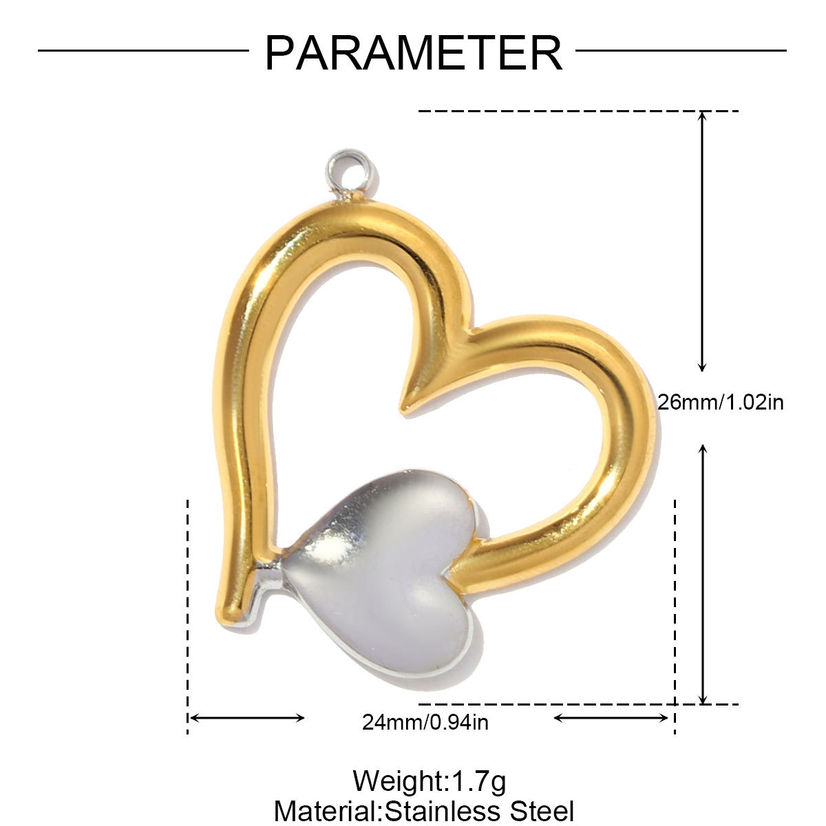 6pcs/pack Stainless Steel 3D Stone Cube Necklace Pendants Enamle Heart Evil Eye DIY Charms Women Geometric Shell Jewelry Wholesale