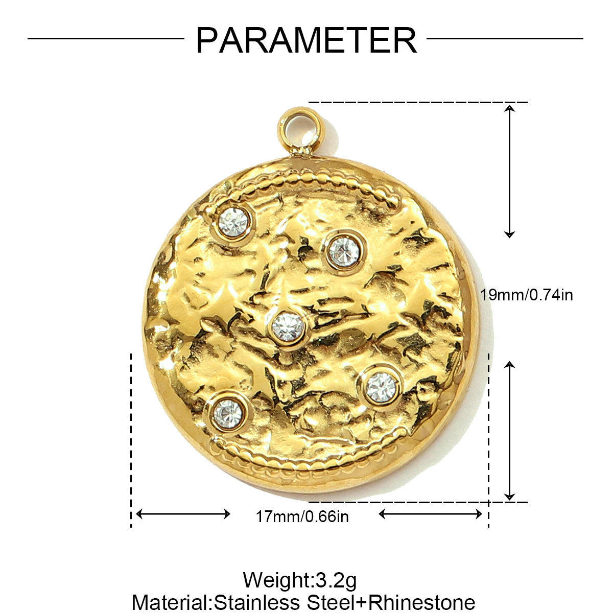 6pcs/pack French Retro Stainless Steel The Bible Love Heart Pendants Rhinestone Moon Star DIY Bracelet Charms Women Evil Eye Jewelry