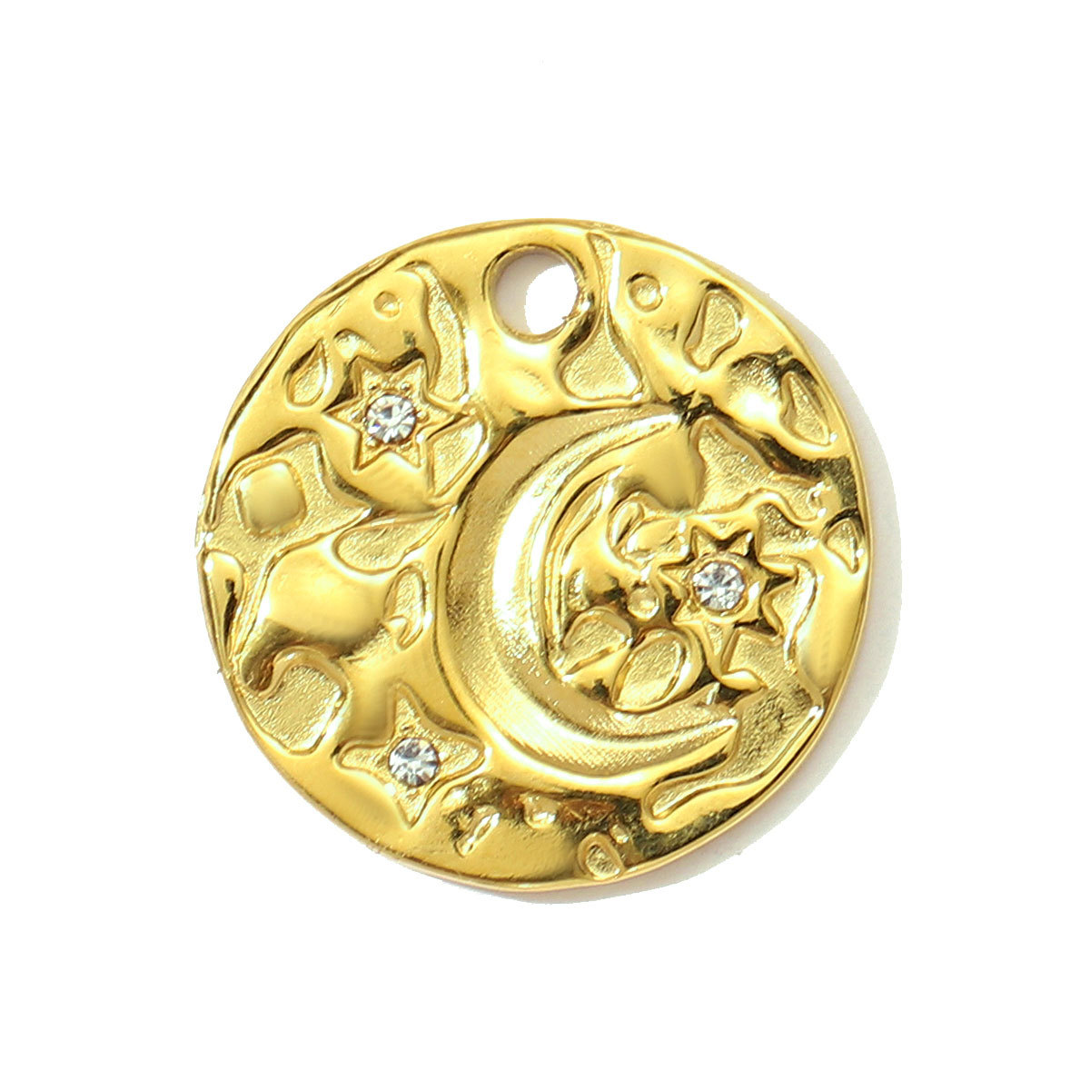 6pcs/pack French Retro Stainless Steel The Bible Love Heart Pendants Rhinestone Moon Star DIY Bracelet Charms Women Evil Eye Jewelry