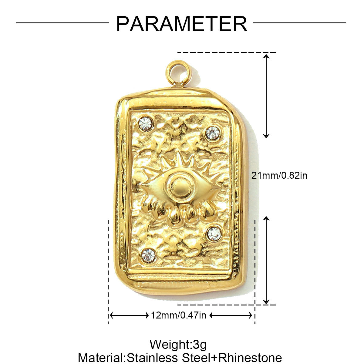 6pcs/pack French Retro Stainless Steel The Bible Love Heart Pendants Rhinestone Moon Star DIY Bracelet Charms Women Evil Eye Jewelry