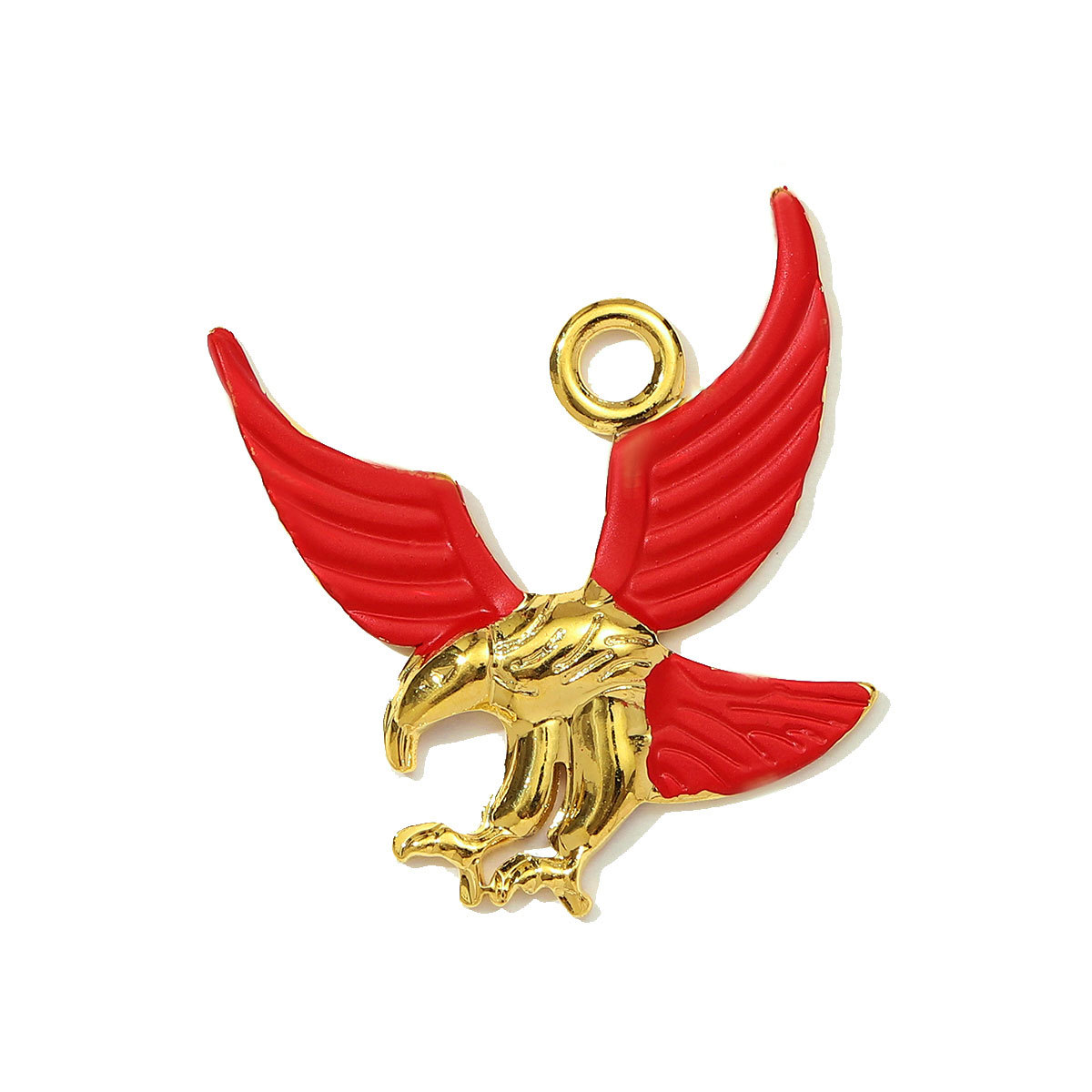 6pcs/pack Stainless Steel Eagle Chapter Necklace Pendants Rhinestone Cowboy Hat DIY Charms Women Geometric Emamel Jewelry