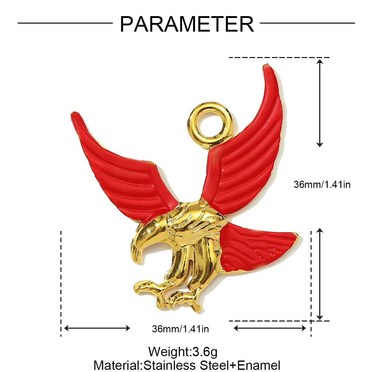 6pcs/pack Stainless Steel Eagle Chapter Necklace Pendants Rhinestone Cowboy Hat DIY Charms Women Geometric Emamel Jewelry