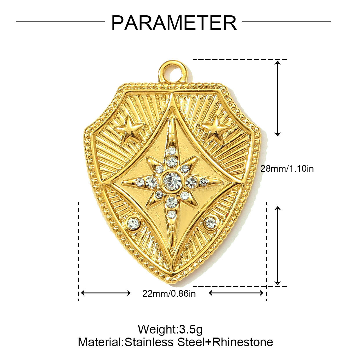 6pcs/pack Stainless Steel Eagle Chapter Necklace Pendants Rhinestone Cowboy Hat DIY Charms Women Geometric Emamel Jewelry