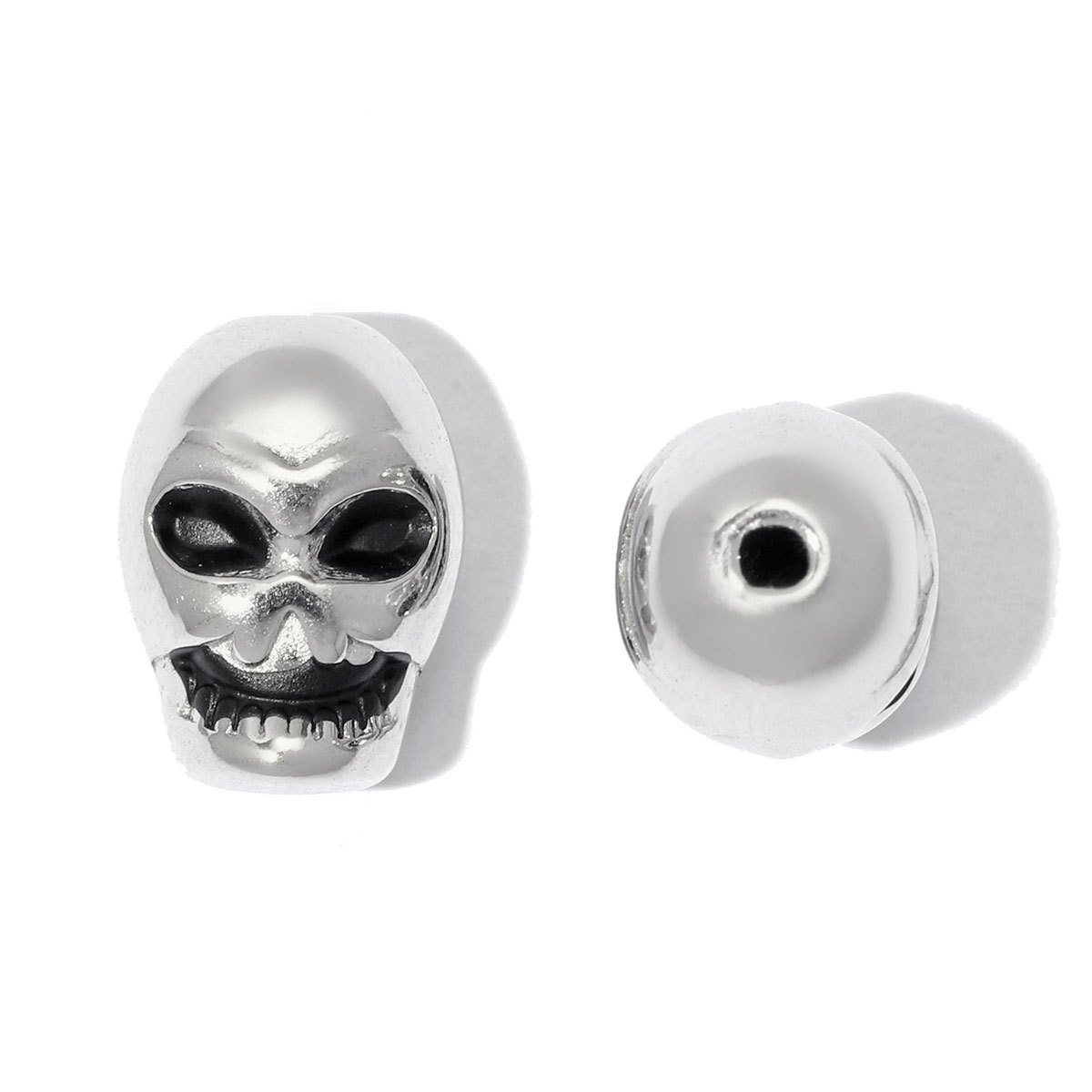 6pcs/lot Punk Stainless Steel Small Hole Skull Beads Round Oval Spacer Charms for Beaded Bracelet DIY Jewelry Making Accessories